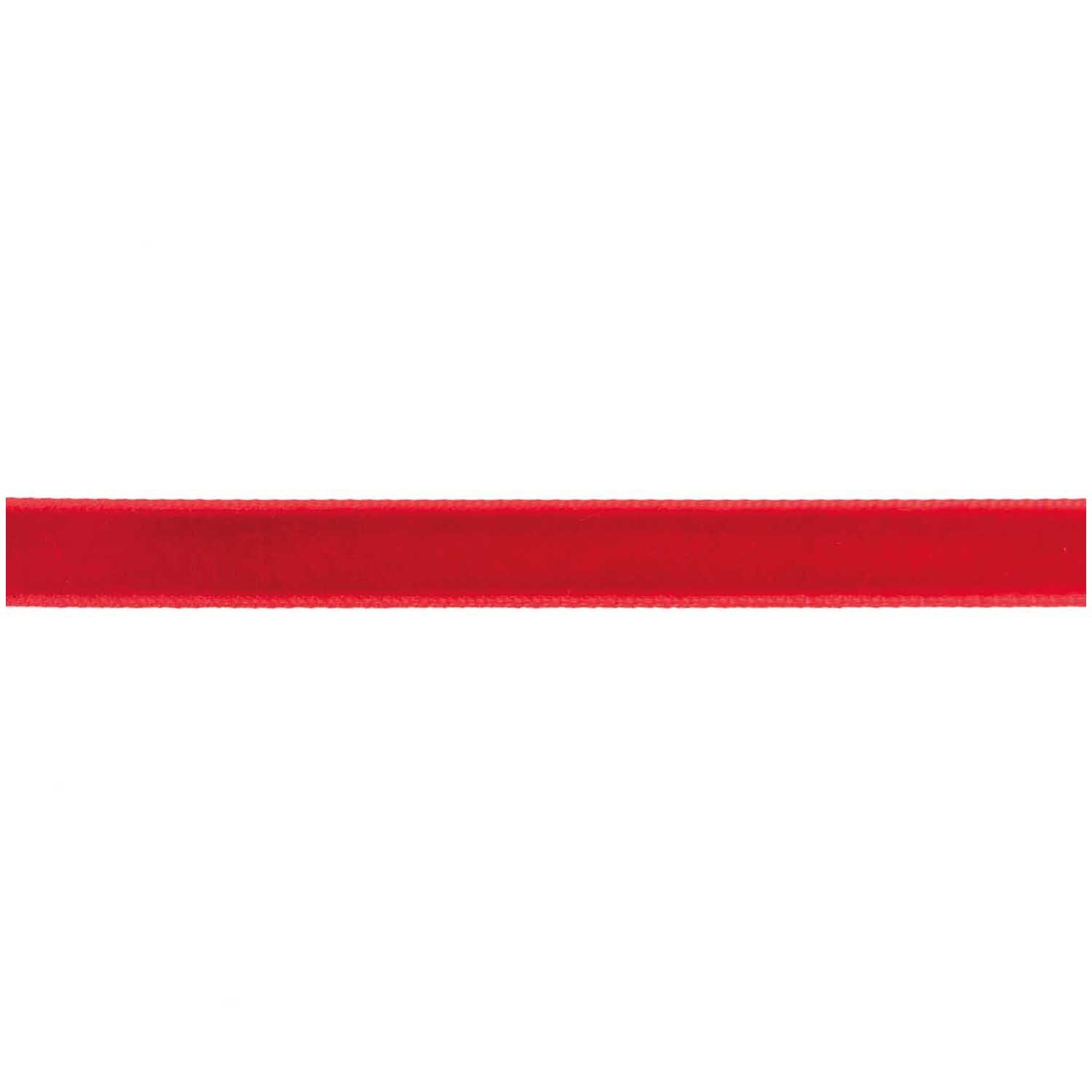 Paper Poetry Samtband 9mm 2m in leuchtendem Rot von Rico Design, ideal für kreative Bastelprojekte.