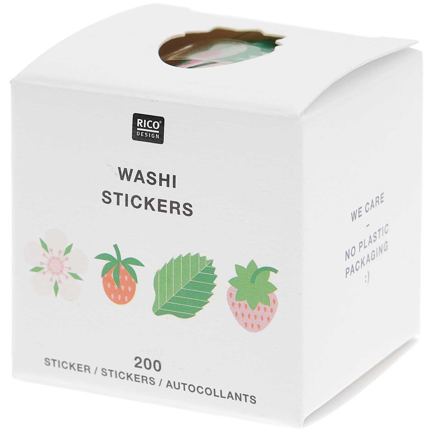 Paper Poetry Washi Sticker Erdbeeren 200 Stück von Rico Design