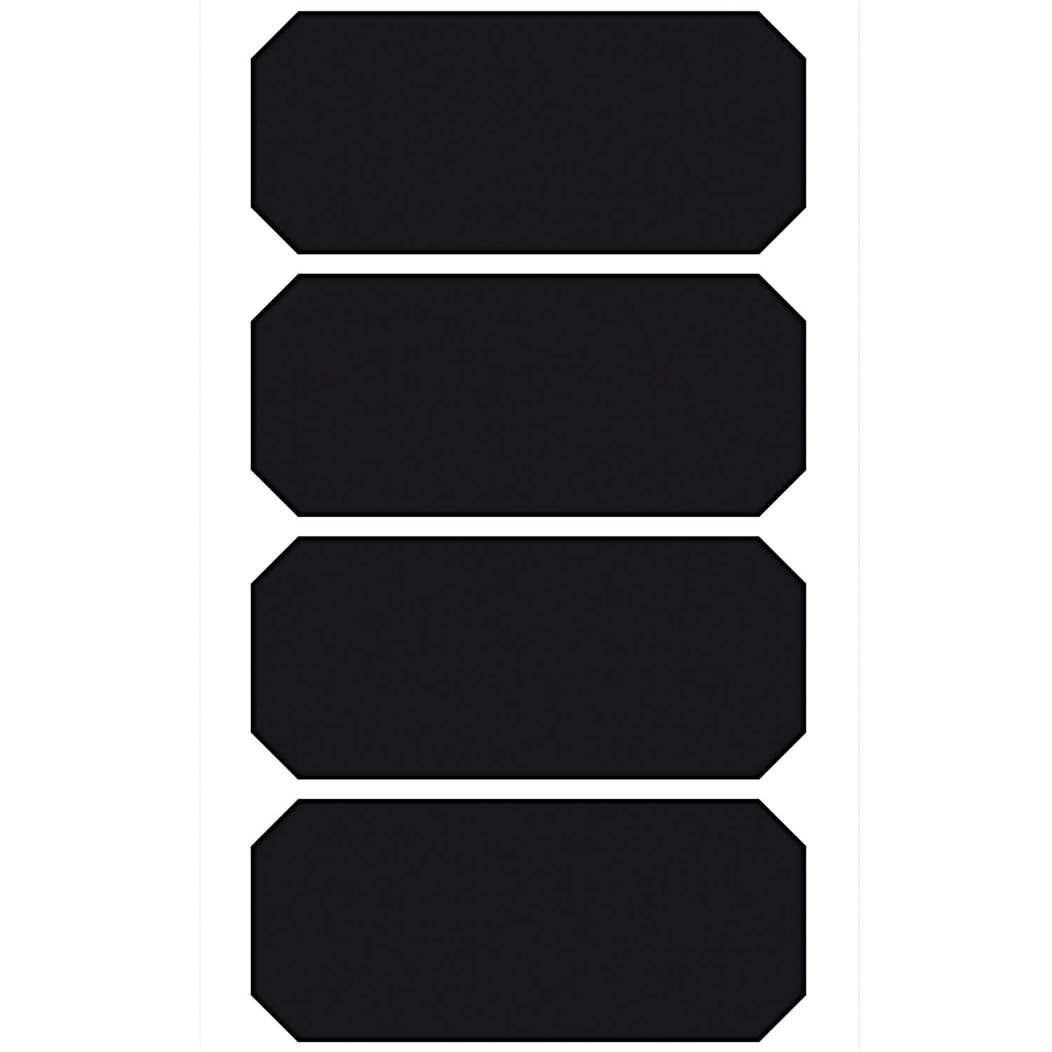 Paper Poetry Tafelfolien Sticker Etiketten in rechteckiger Form, ideal für kreative Beschriftungen. Vier schwarze Sticker von Rico Design.