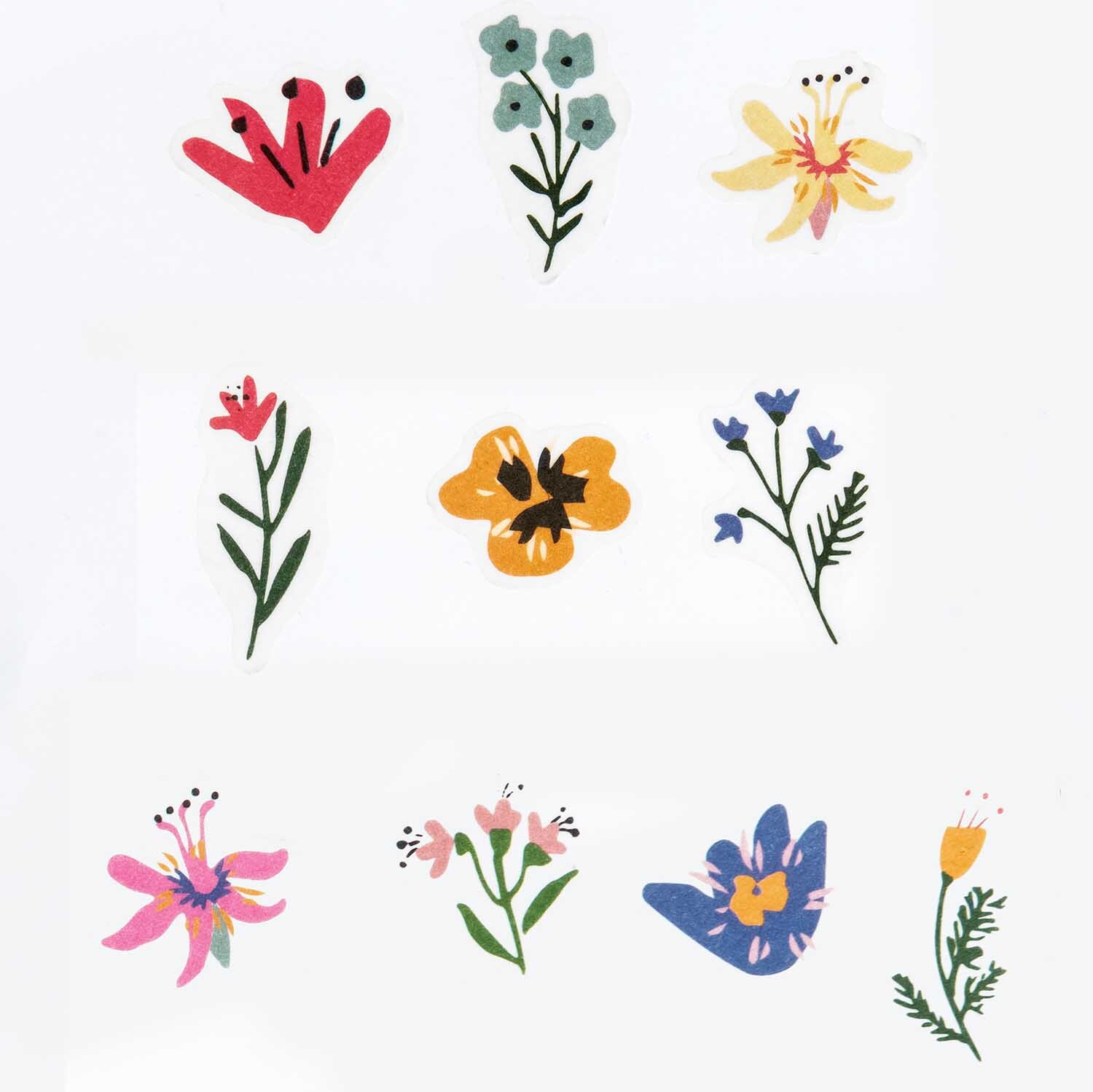 Washi Sticker Streublumen 200 Stück von Rico Design Washi Sticker Streublumen 200 Stück von Rico Design zeigen bunte Blumenmuster in verschiedenen Designs.