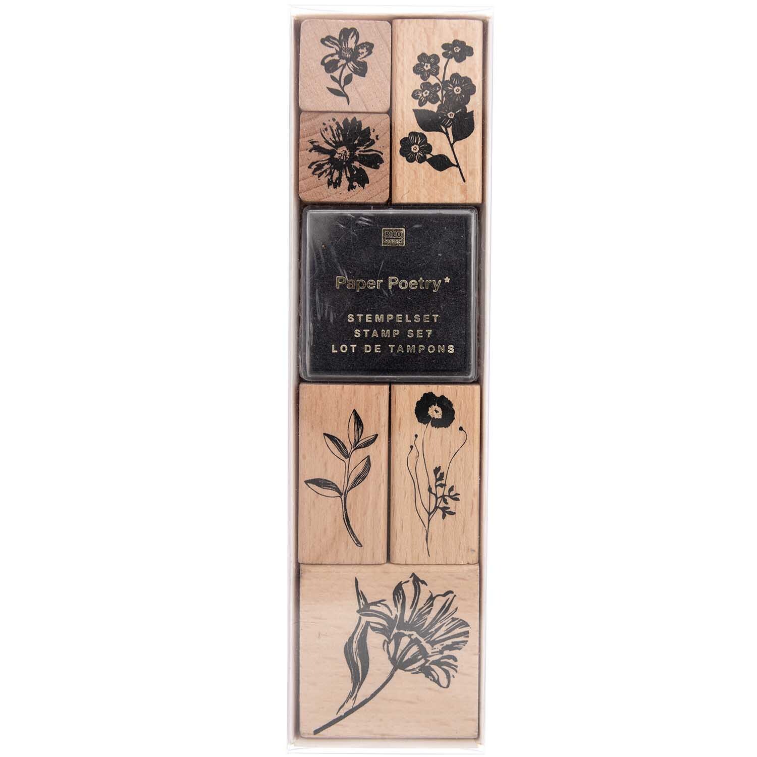 Paper Poetry Stempelset Blumen 7-teilig von Rico Design
