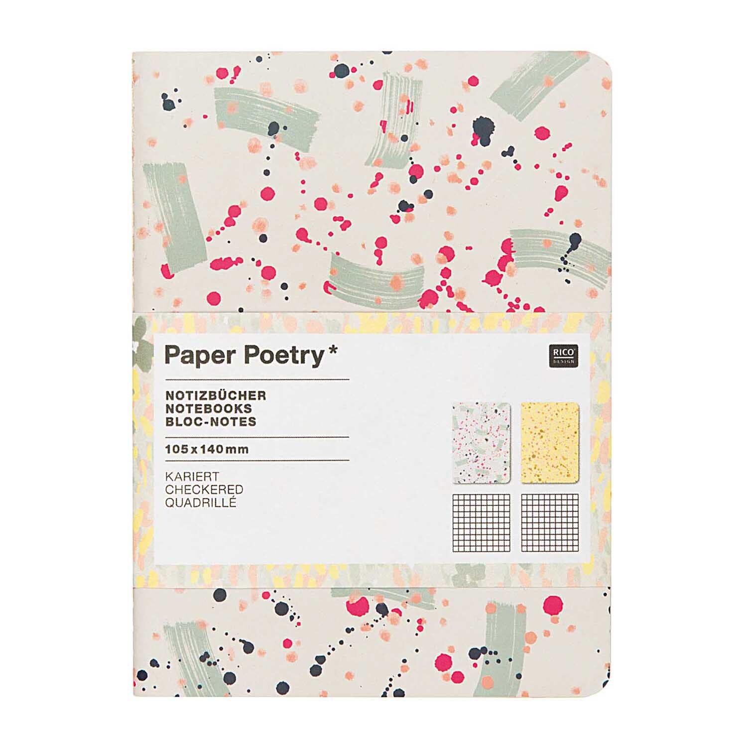 Paper Poetry Notizbücher Crafted Nature gefleckt A6 40 Seiten 2 Stück von Rico Design