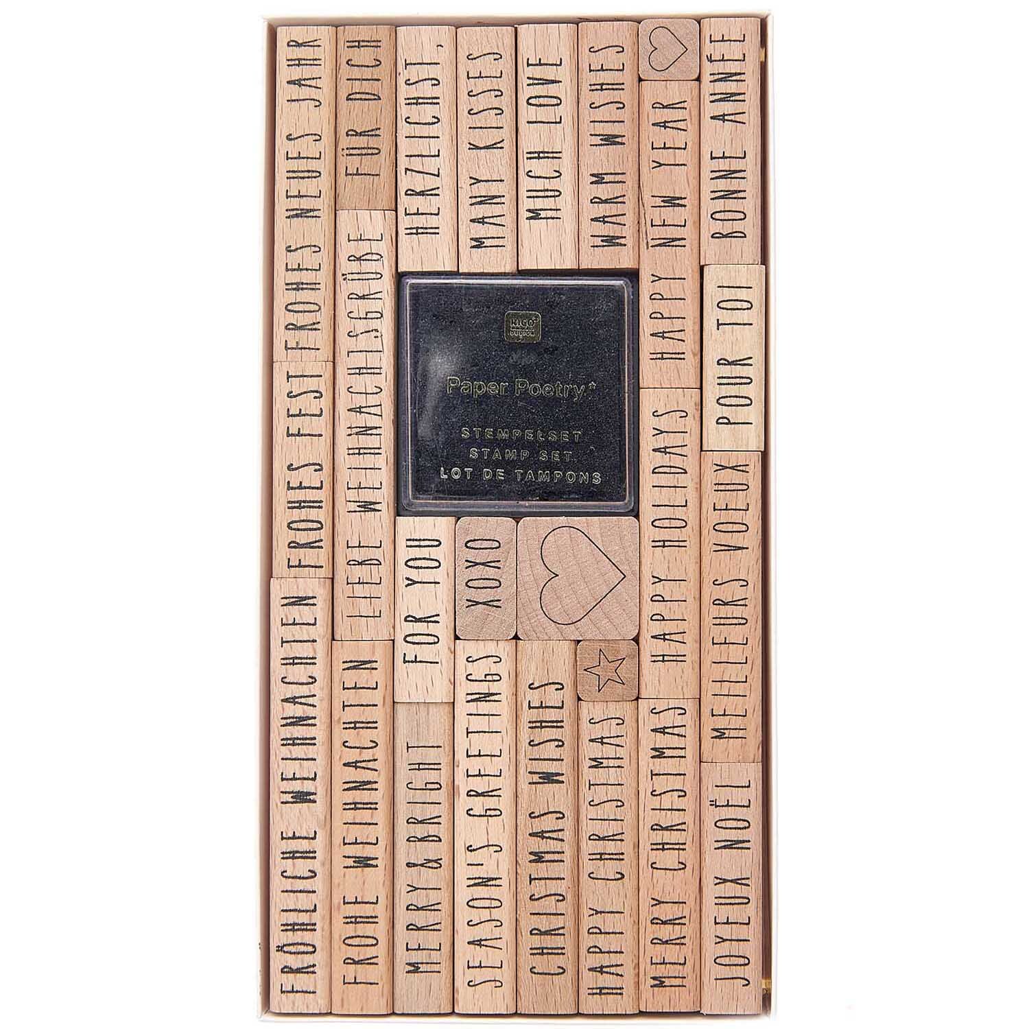 Paper Poetry XL Stempelset Merry Christmas Handwriting 27-teilig von Rico Design