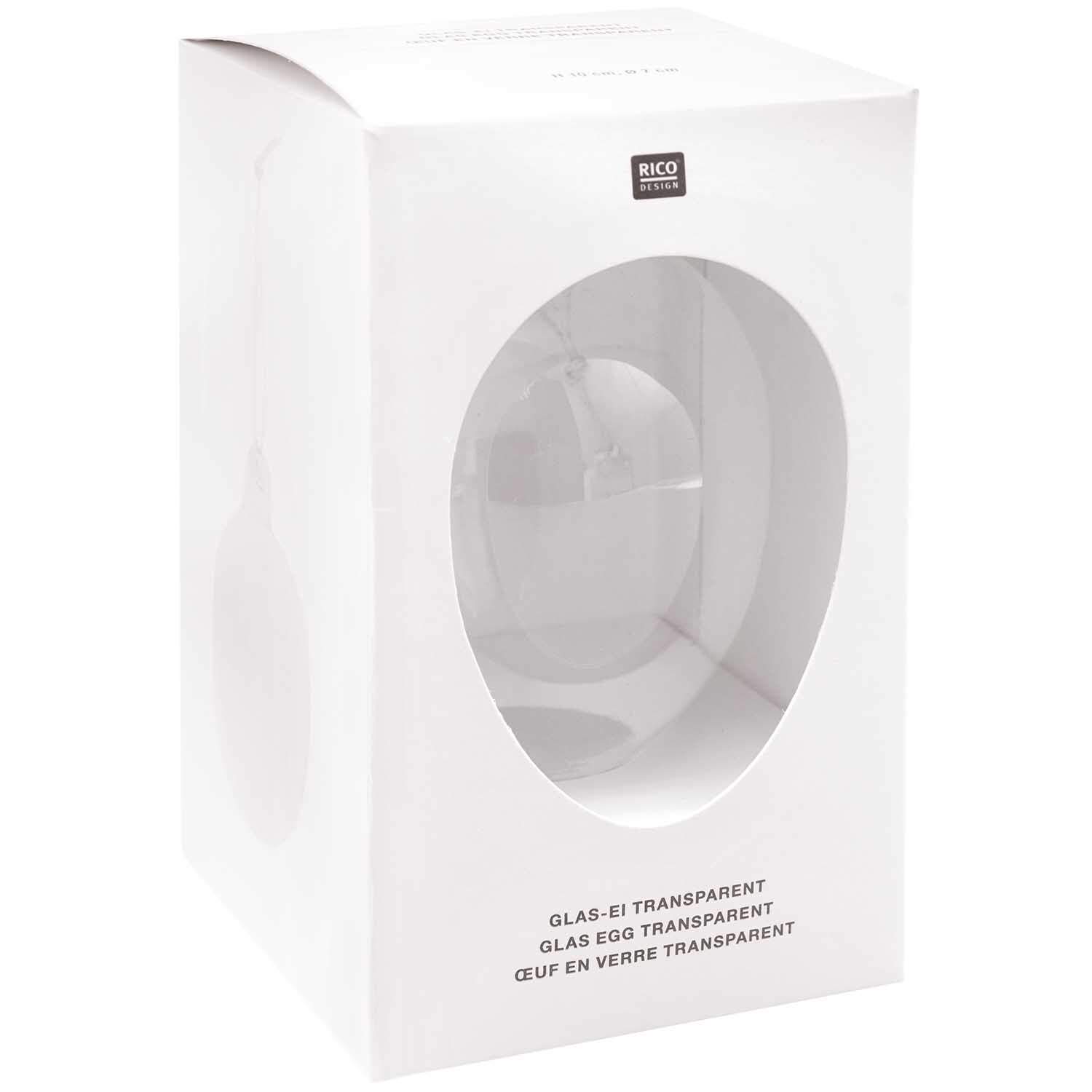 Glas Ei transparent Ø 7cm von Rico Design
