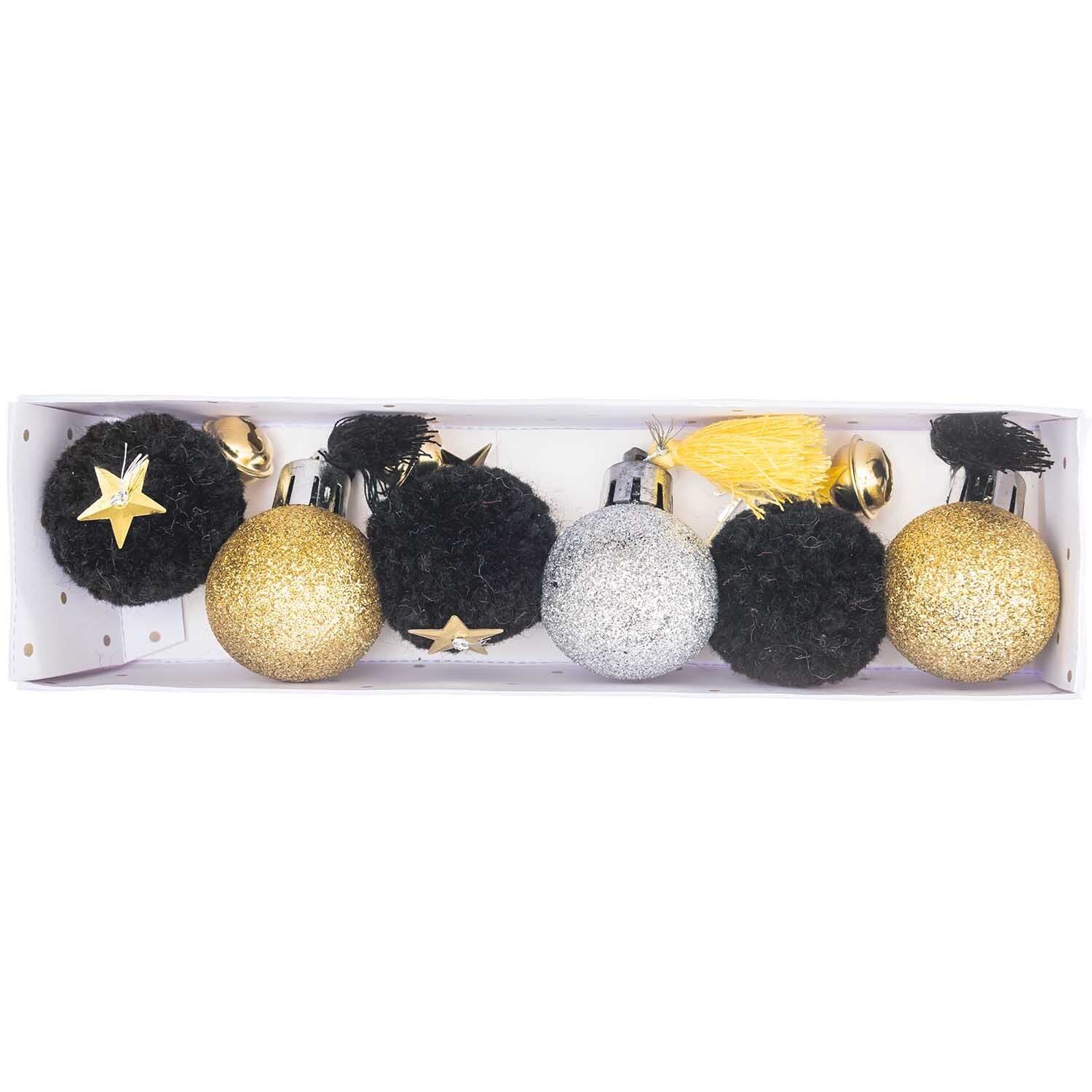 Pompon- und Kugel-Anhänger gold-silber 6 Stück von Rico Design