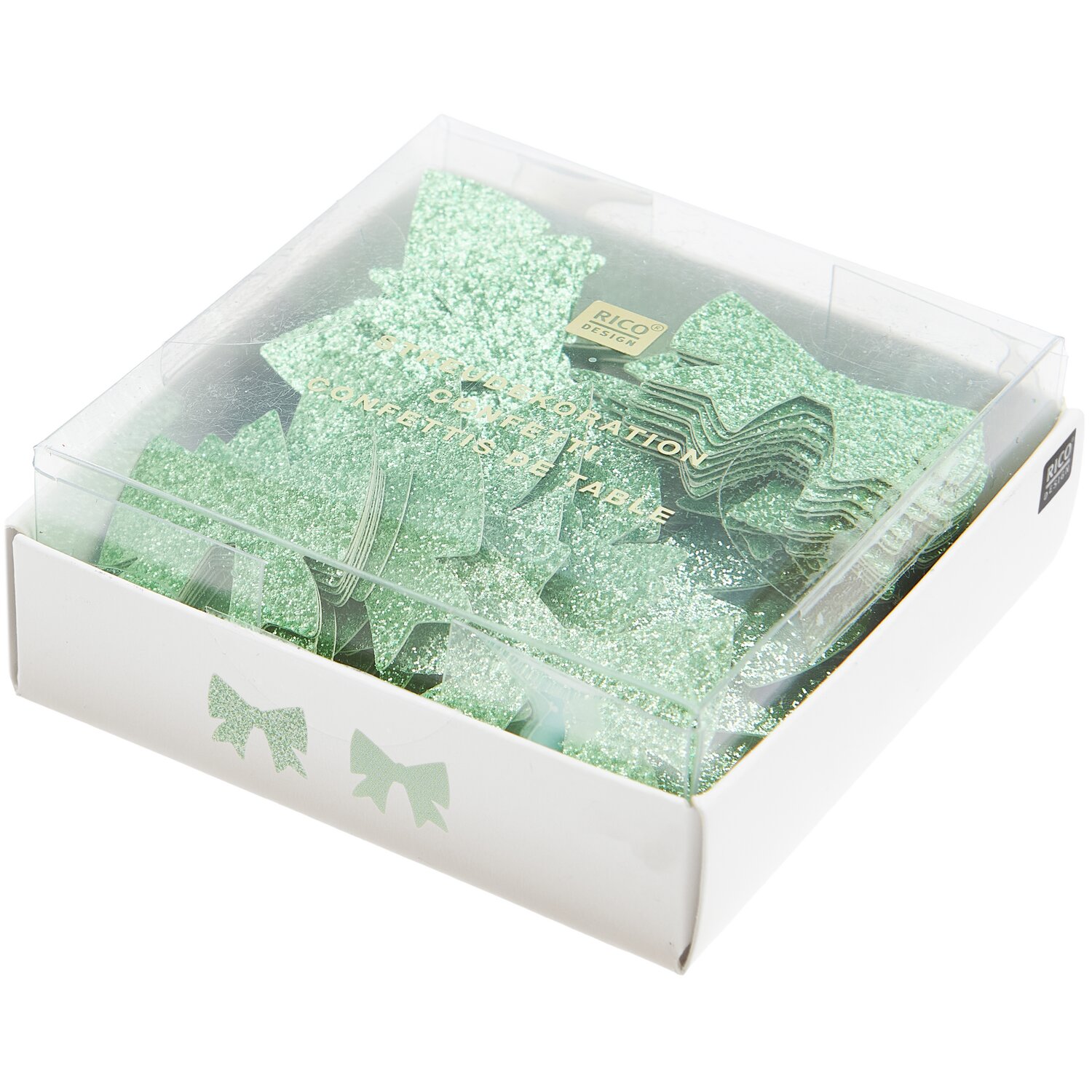 Streudekoration Schleifen Glitzer 20g 30x25mm Farbe Grün von Rico Design