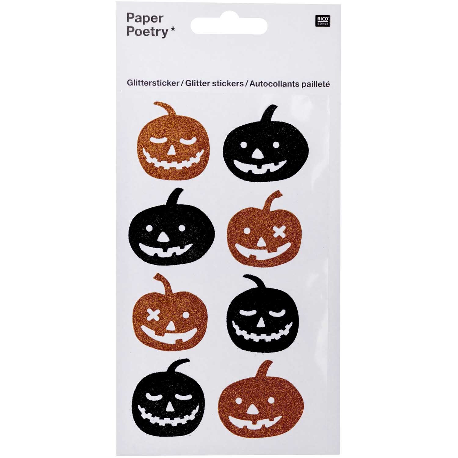 Paper Poetry Glittersticker Kürbisse von Rico Design