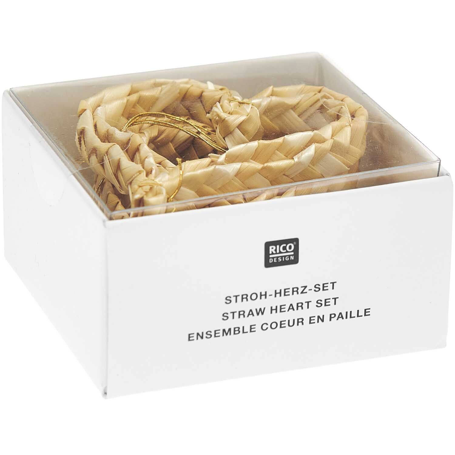 Strohherzen-Set 6,5x5cm 4-teilig von Rico Design
