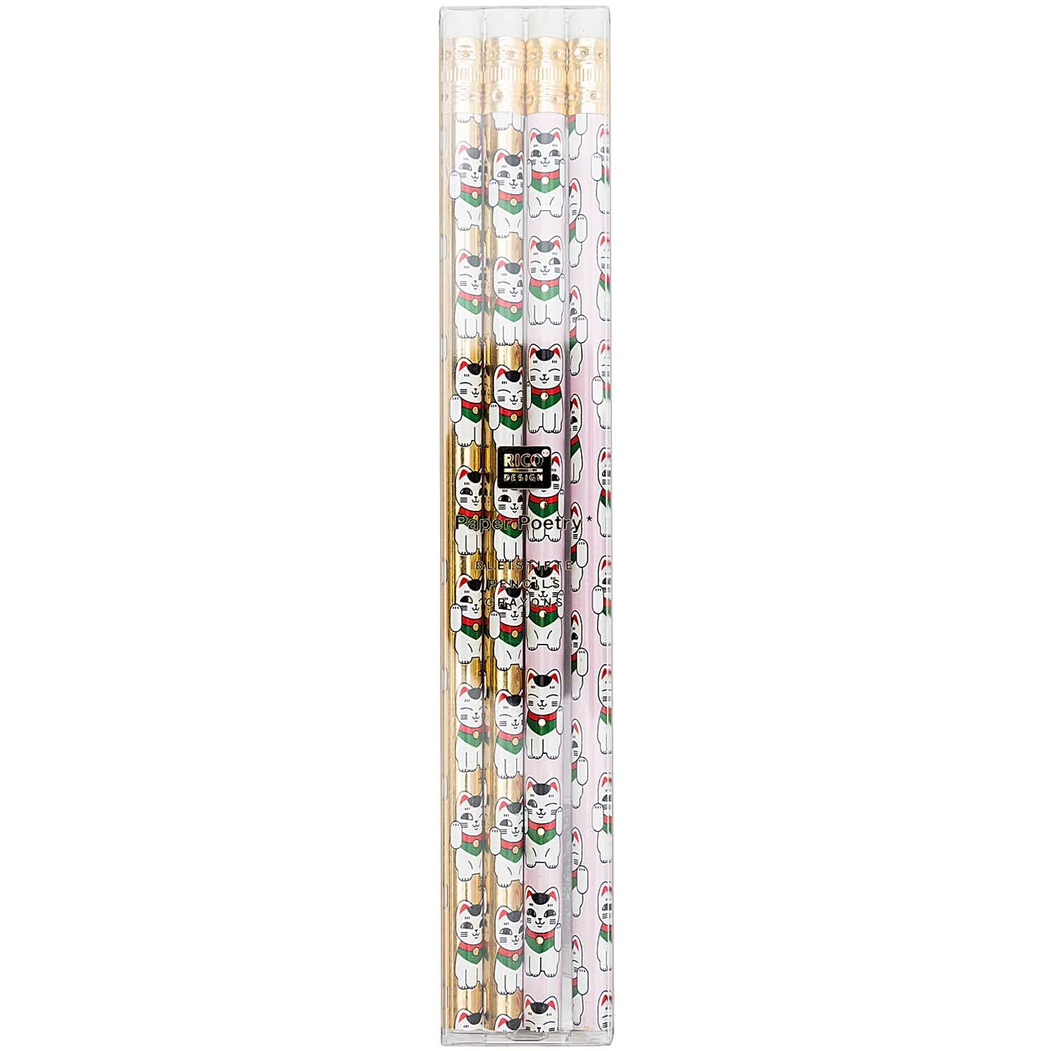 Paper Poetry Bleistifte Jardin Japonais Winkekatze 4er-Set von Rico Design