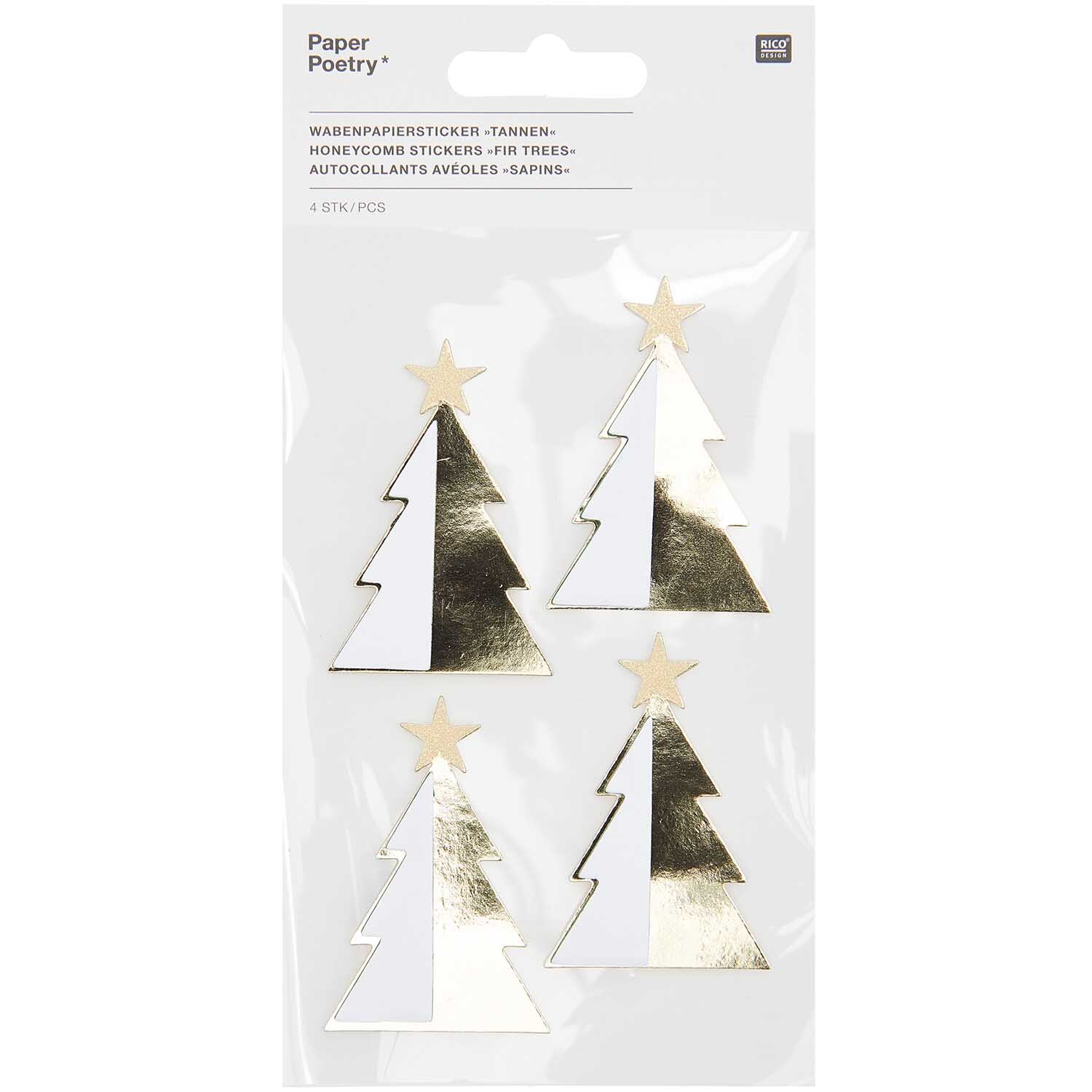 Paper Poetry Wabenpapiersticker Tannen 1 Blatt von Rico Design