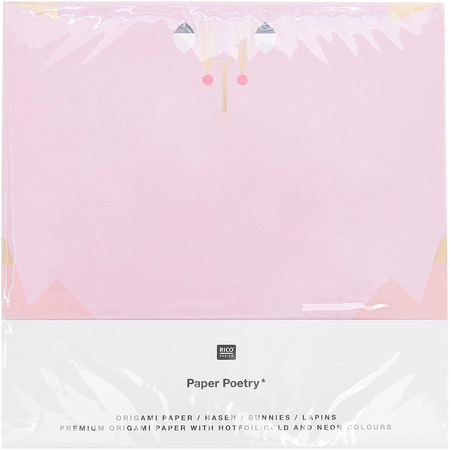 Paper Poetry Origami Hasen 15x15cm 30 Blatt von Rico Design