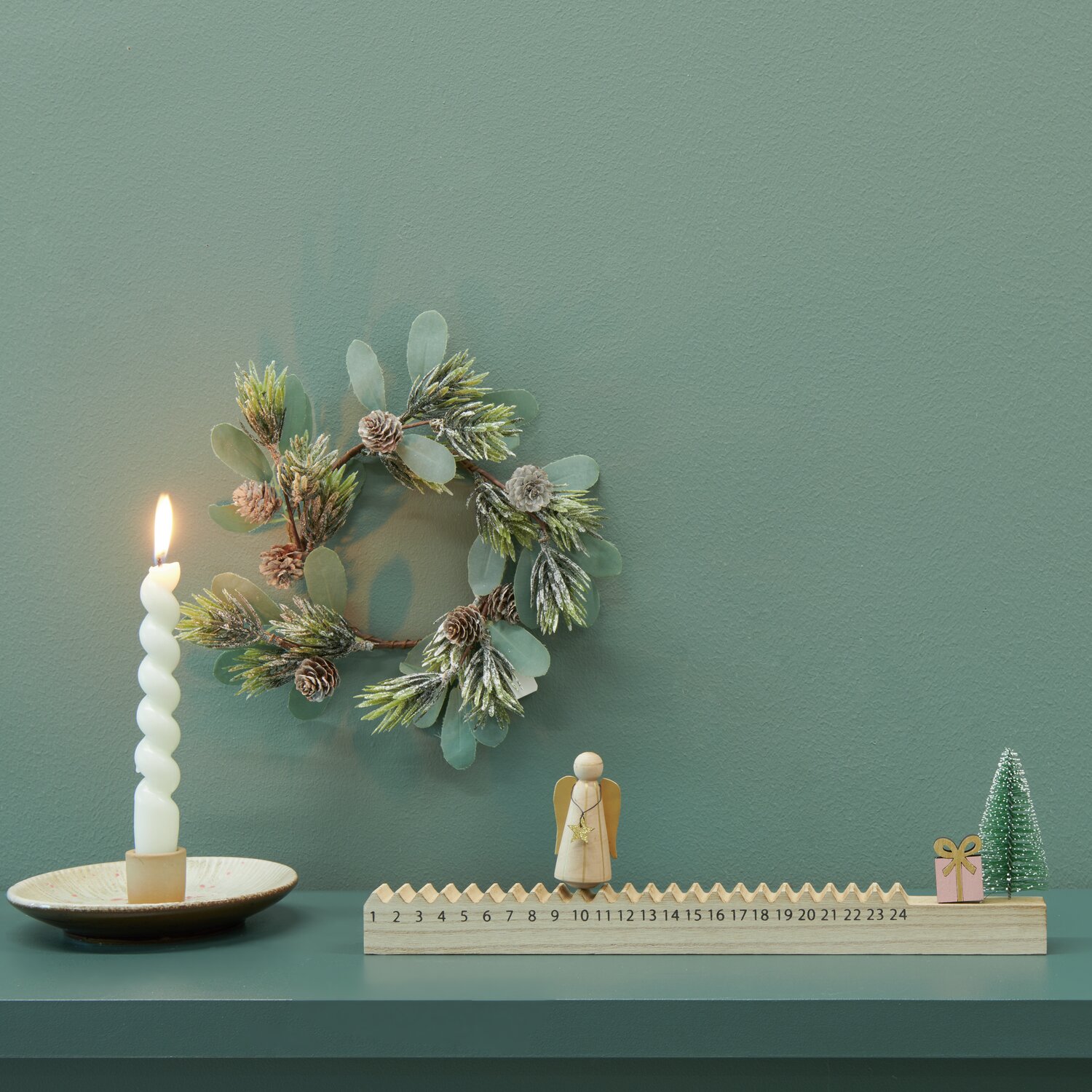 Schiebe-Adventskalender mit Engel 35x2,5x10,5cm von Rico Design