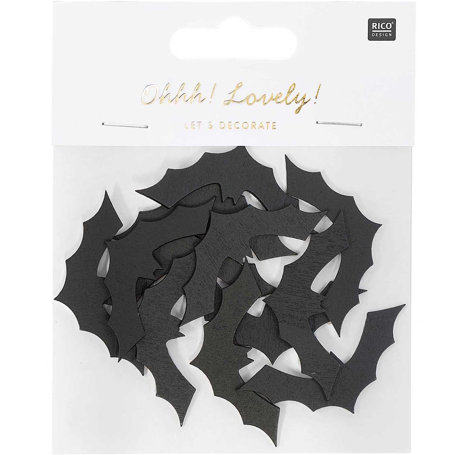 Holzsticker Feldermaus schwarz 12 Stück von Rico Design