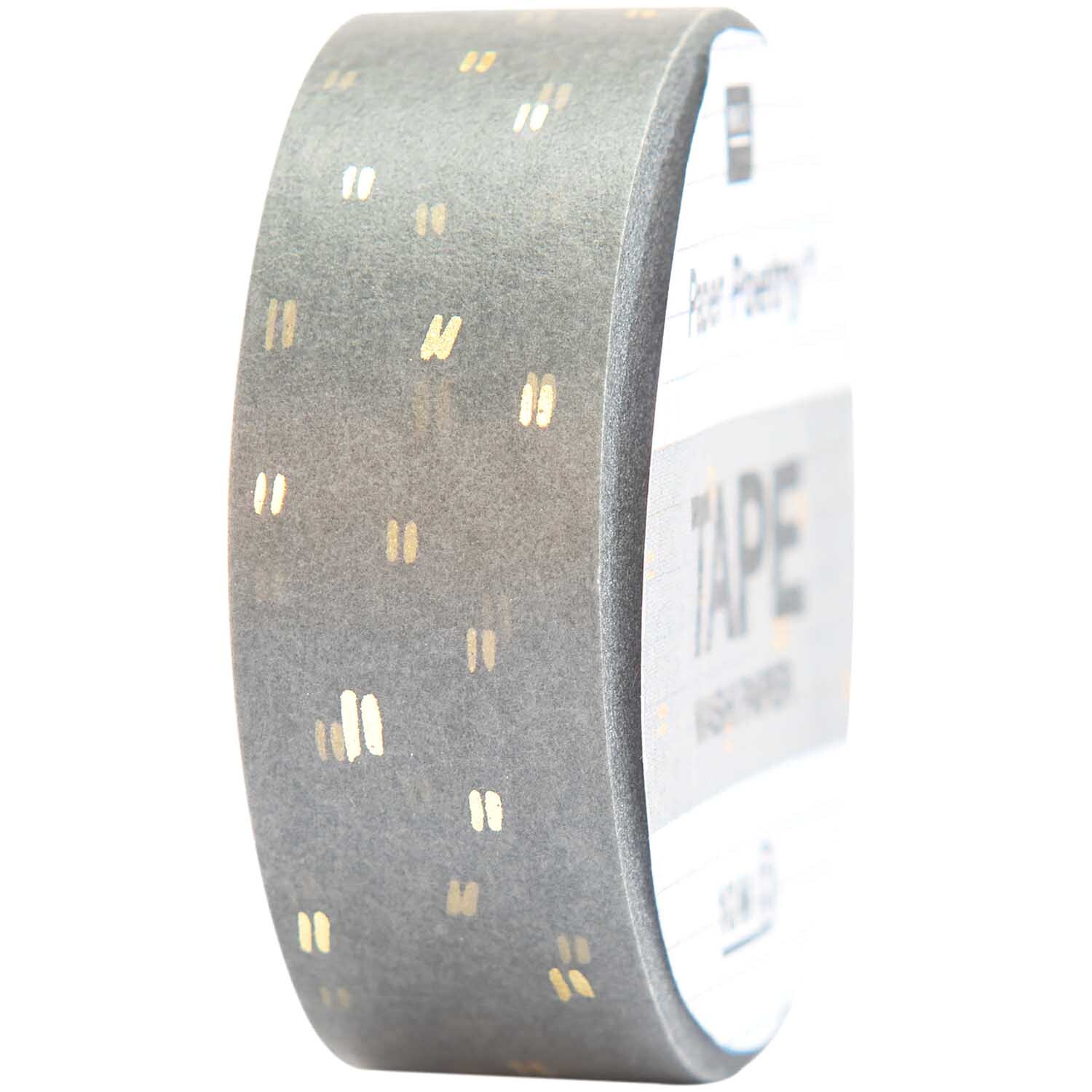 Paper Poetry Tape Struktur grau-gold 1,5cm 10m von Rico Design