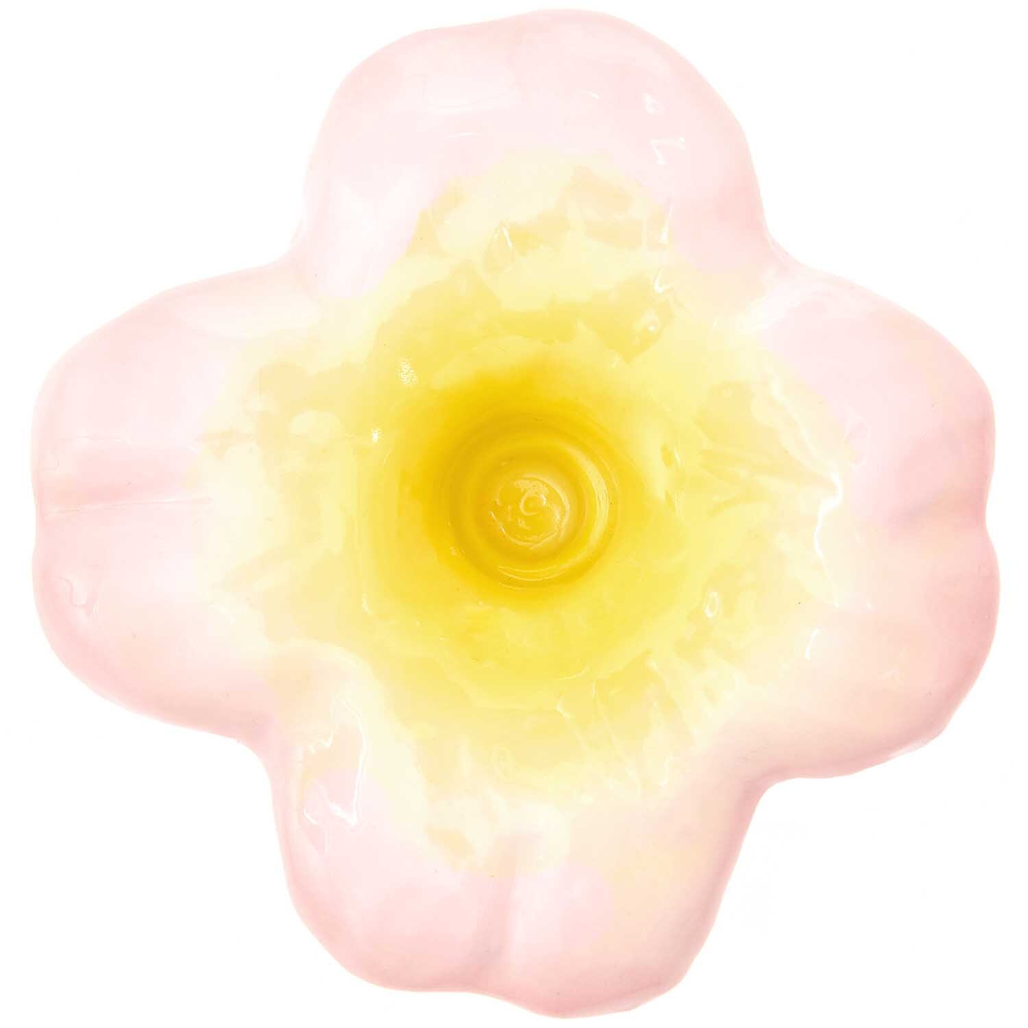 Keramik Kerzenhalter rosa Blüte Ø8,5cm H3cm von Rico Design