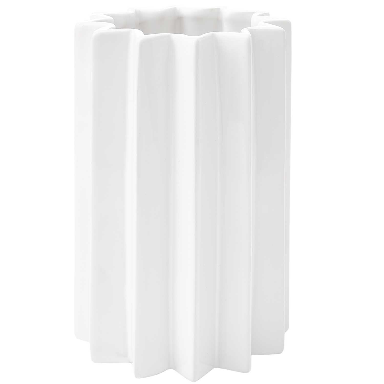 Keramik Vase Sonne weiß mit modernem, strukturiertem Design von Rico Design. Ideal für stilvolle Dekorationen.