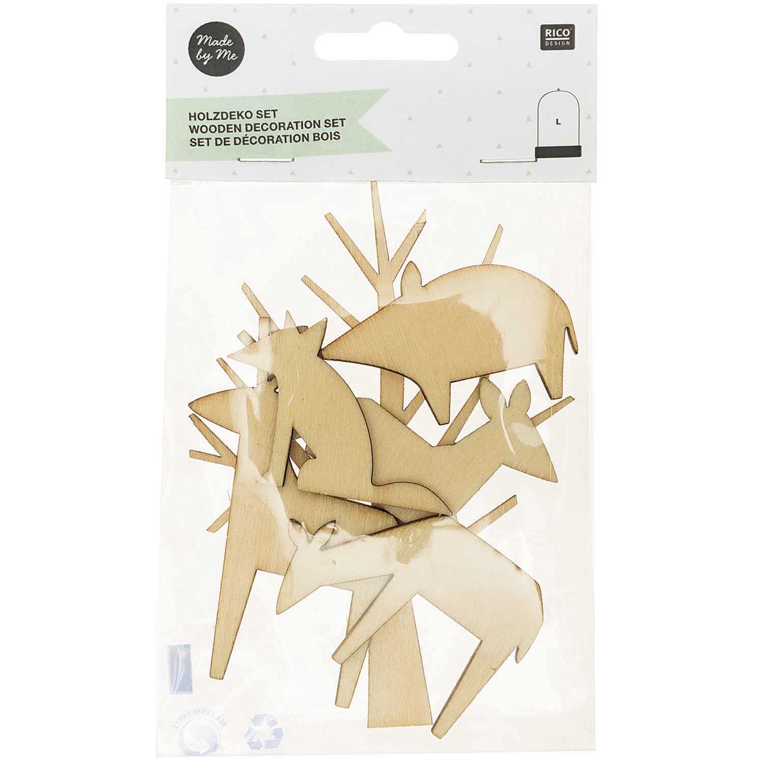 Holzdeko-Set Waldtiere groß 6-teilig von Rico Design