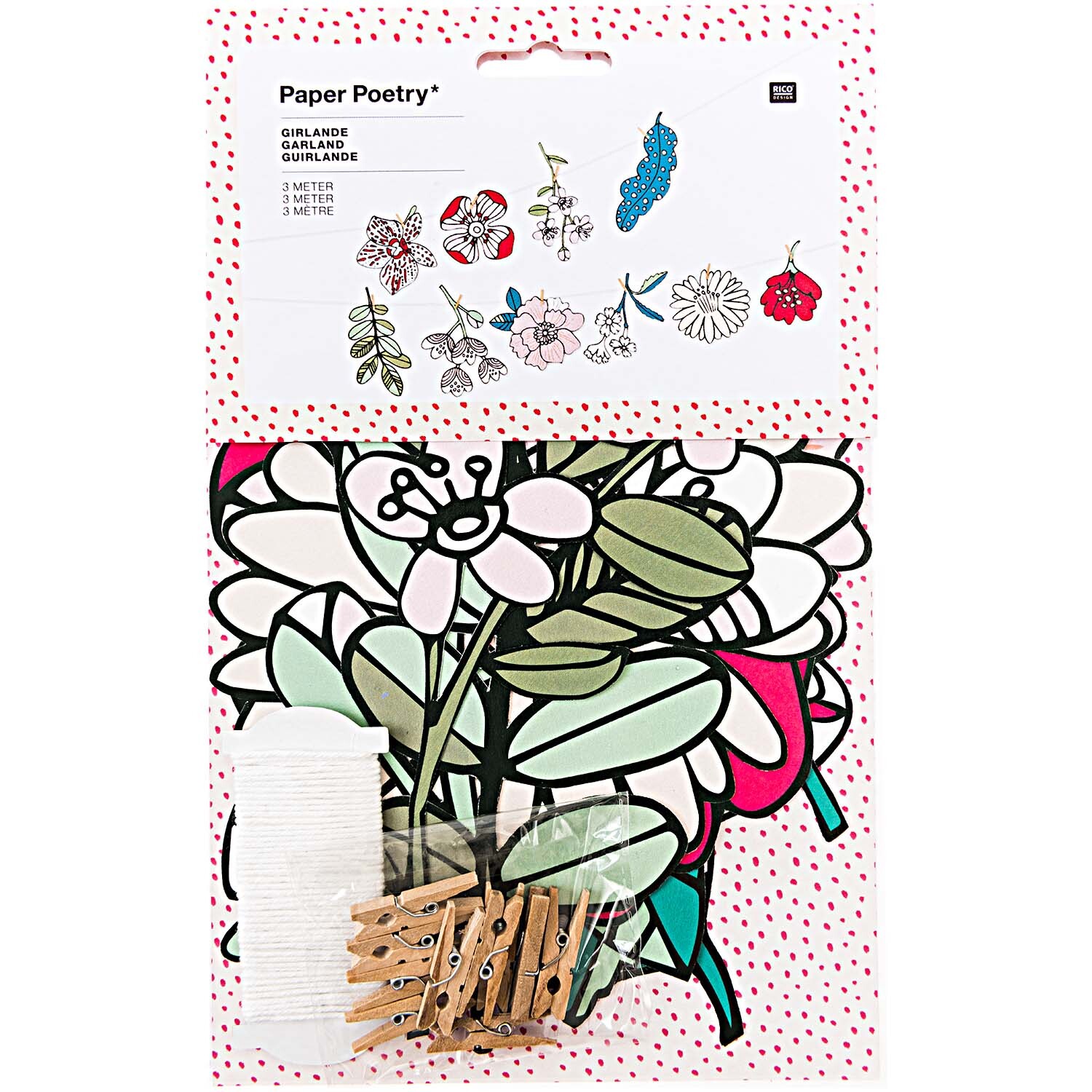 Paper Poetry Girlande Hygge Flowers 3m von Rico Design