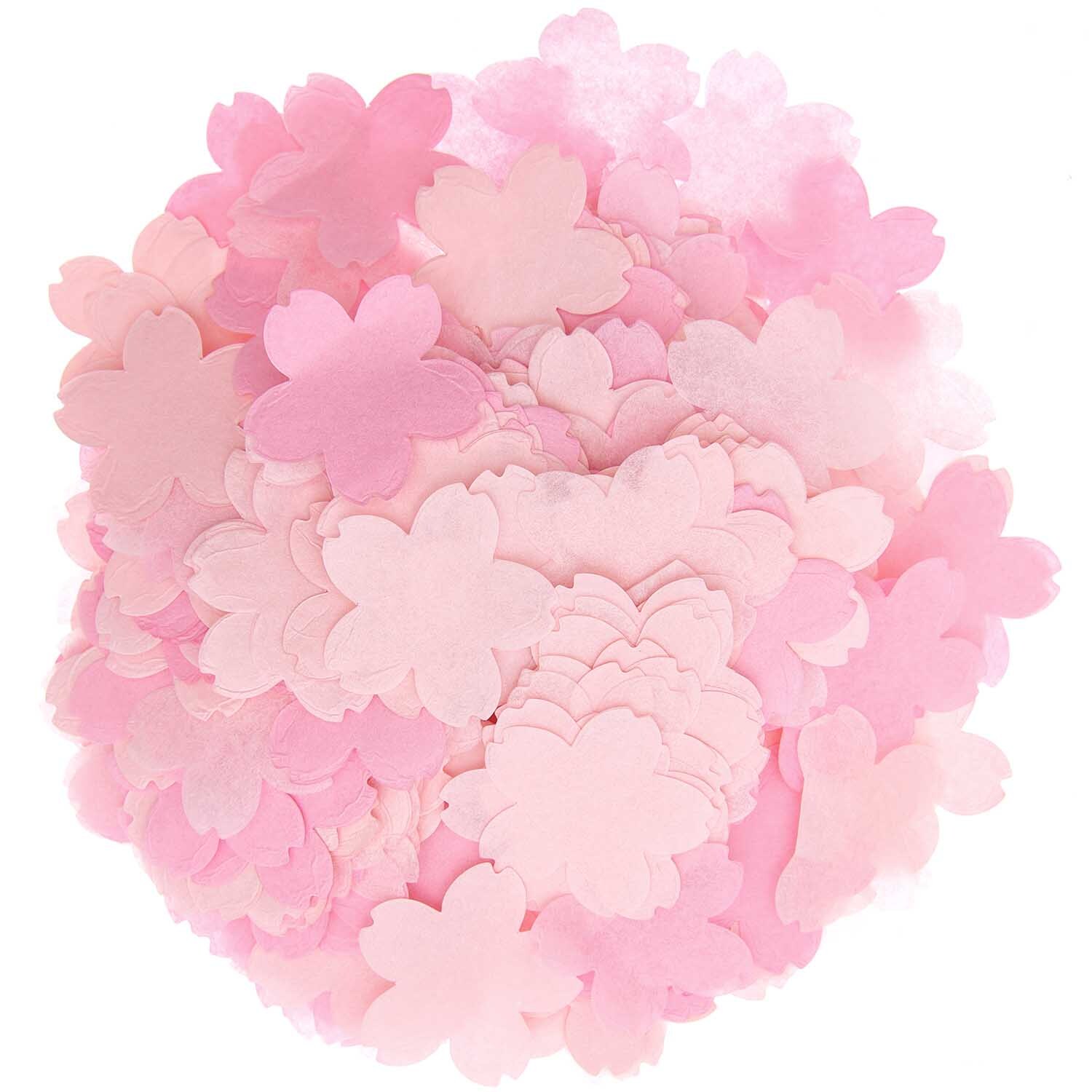 Konfetti Kirschblüten pastell rosa Mix 20g: Ein Haufen zarter Kirschblüten-Konfetti in Rosa von Rico Design. Ideal für Dekorationen.