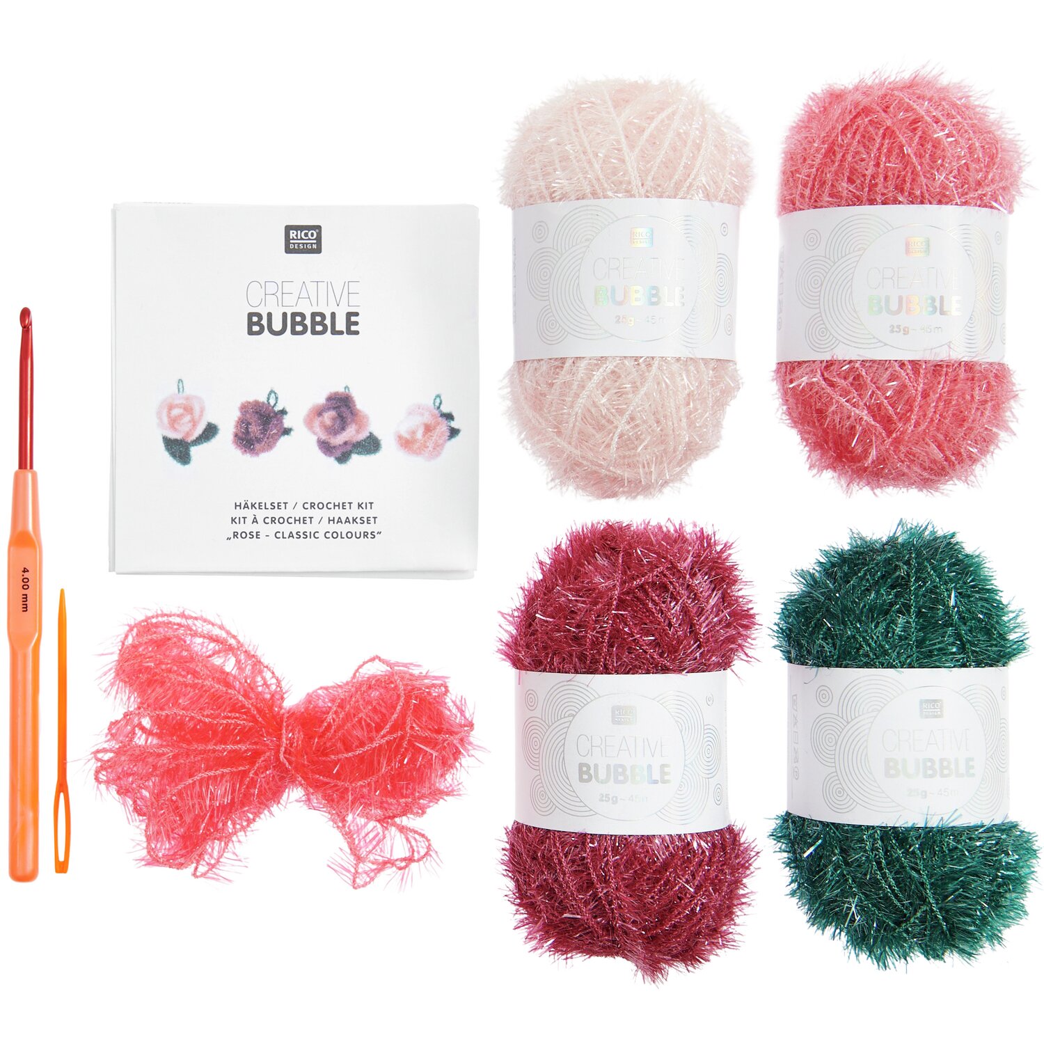 Häkelset Creative Bubble Rose Classic von Rico Design Häkelset Creative Bubble Rose Classic mit bunten Garnen und Häkelnadel von Rico Design. Ideal für kreative Projekte.