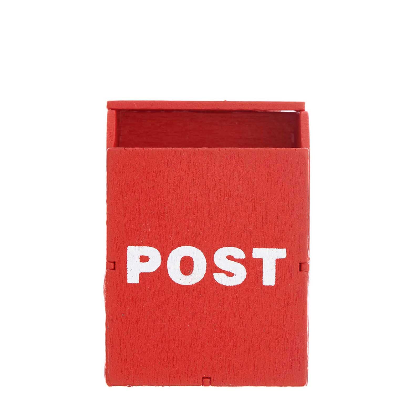 Miniatur Briefkasten 6,9x4,5x3,1cm von Rico Design in leuchtendem Rot mit der Aufschrift "POST".