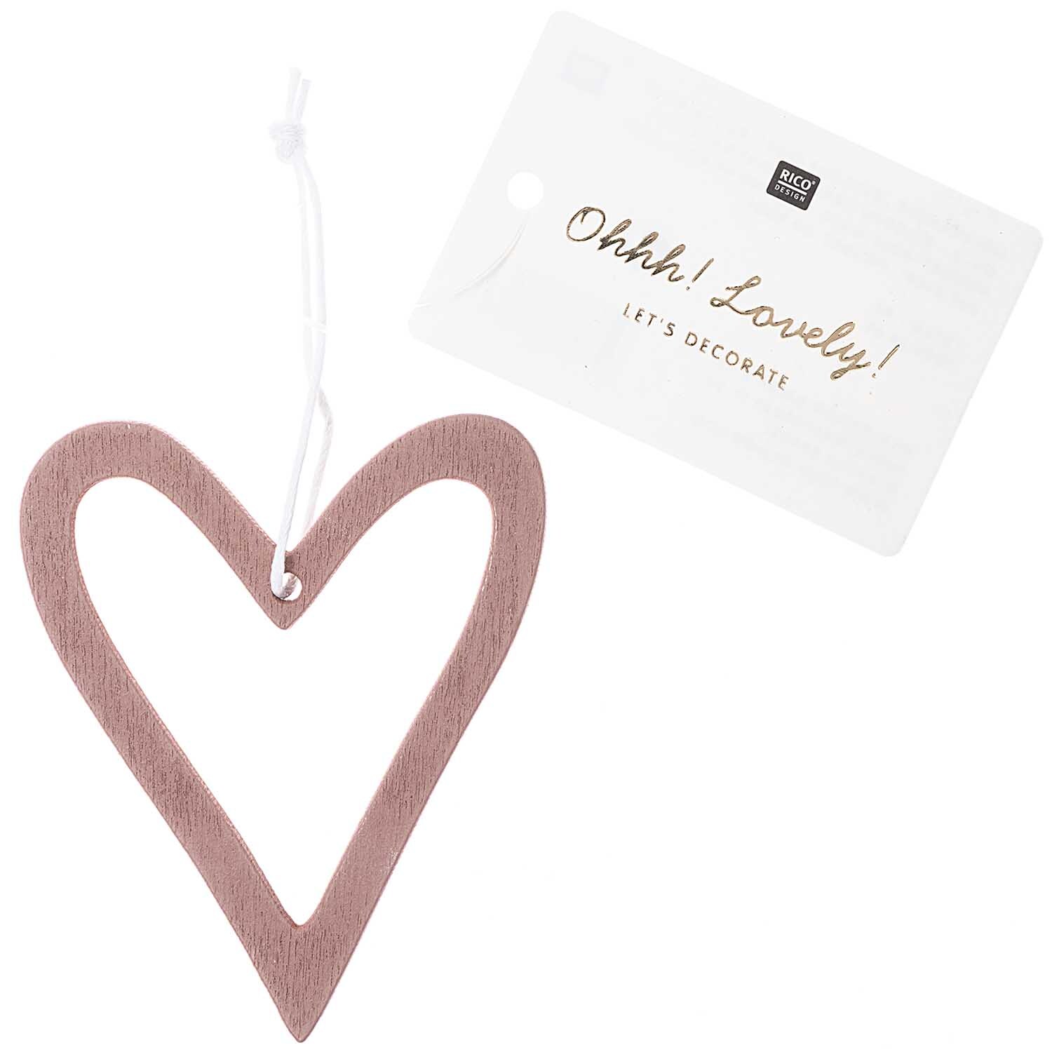 Holzhänger Herz offen rosegold von Rico Design