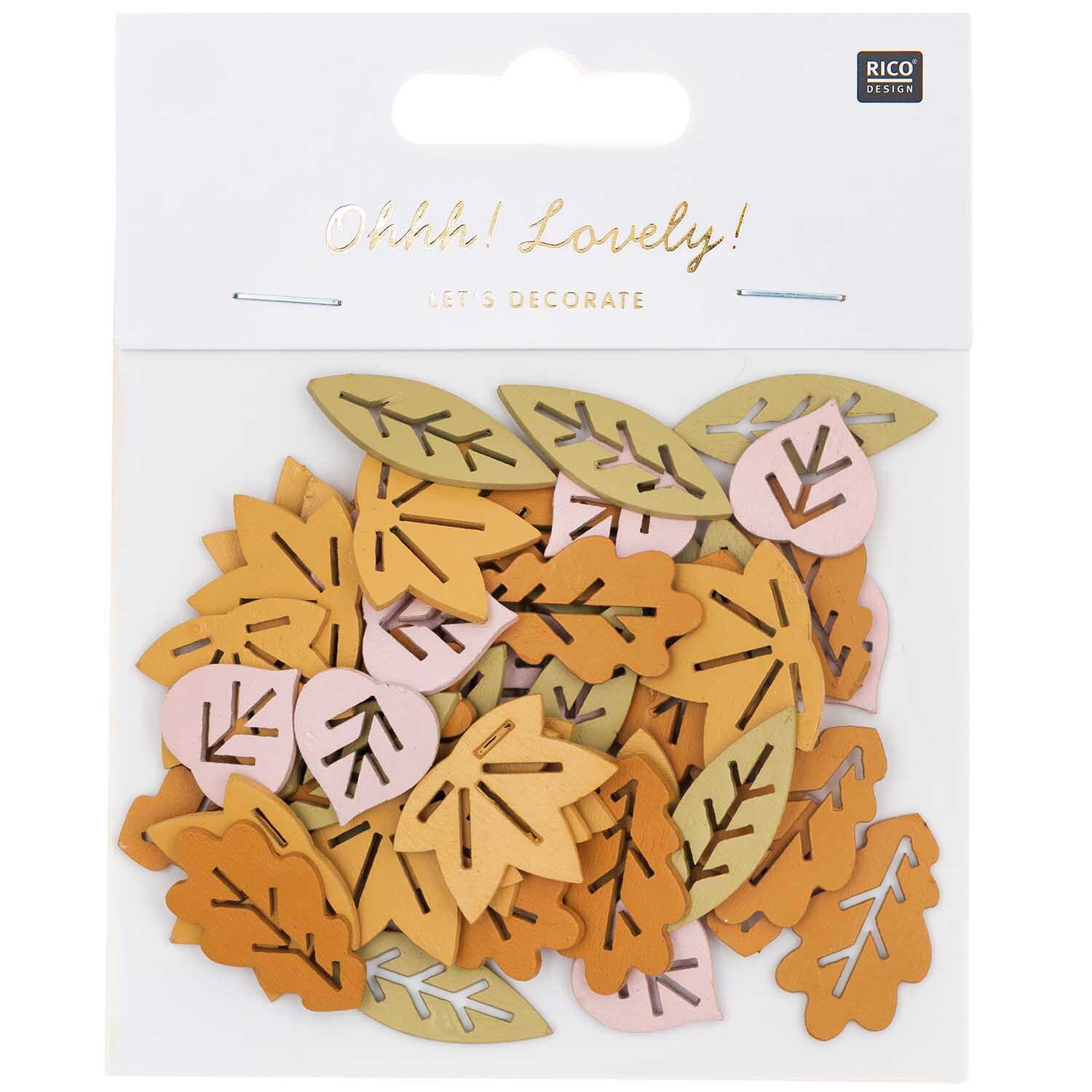Wood litter leaves mix brown 48 pieces from Rico Design