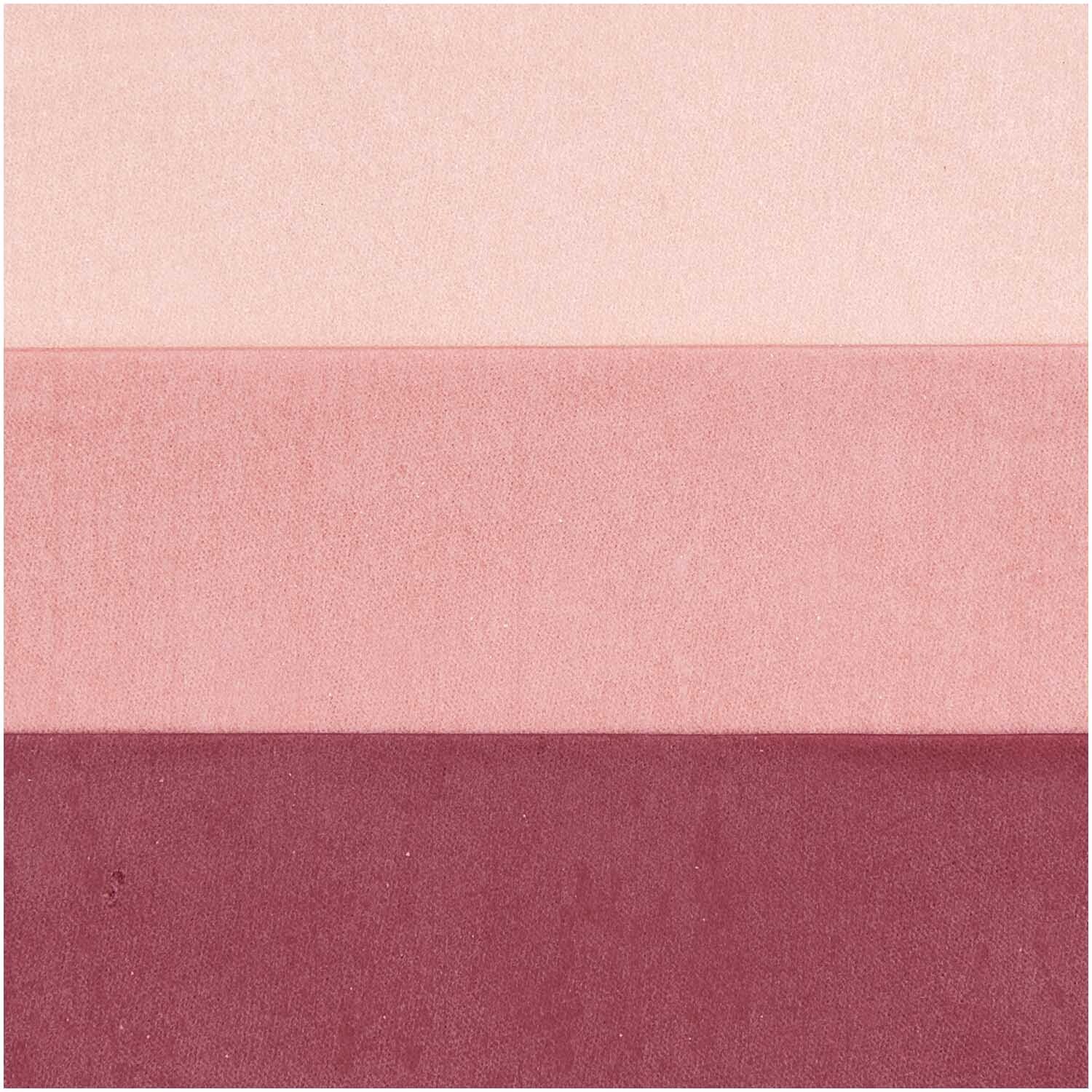 Paper Poetry Seidenpapier zeigt drei rosa Farbtöne von Rico Design, ideal für kreative Projekte.