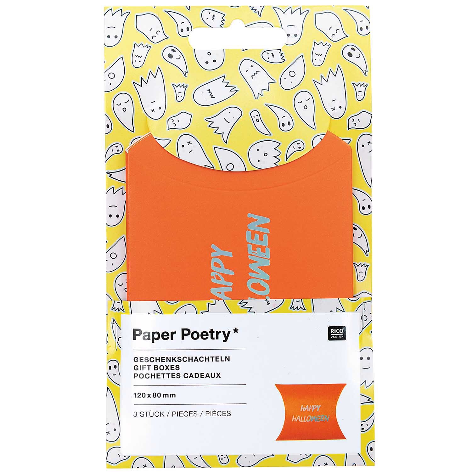 Paper Poetry Geschenkschachteln Happy Halloween 12x8cm 3 Stück von Rico Design