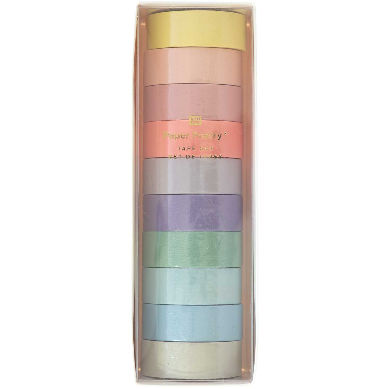 Paper Poetry Tape Set pastell 15mm 5m 10 Stück von Rico Design