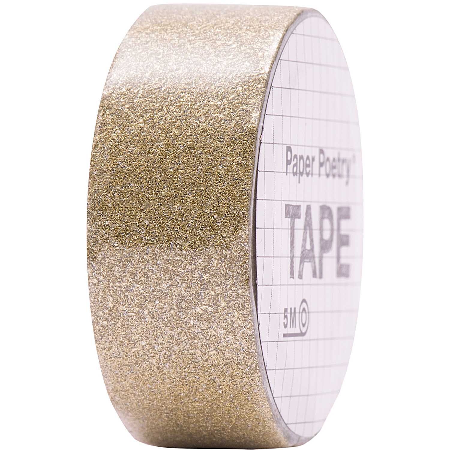 Paper Poetry Glitter Tape in Gold, 1,5 cm breit und 5 m lang, von Rico Design, ideal zum Basteln.