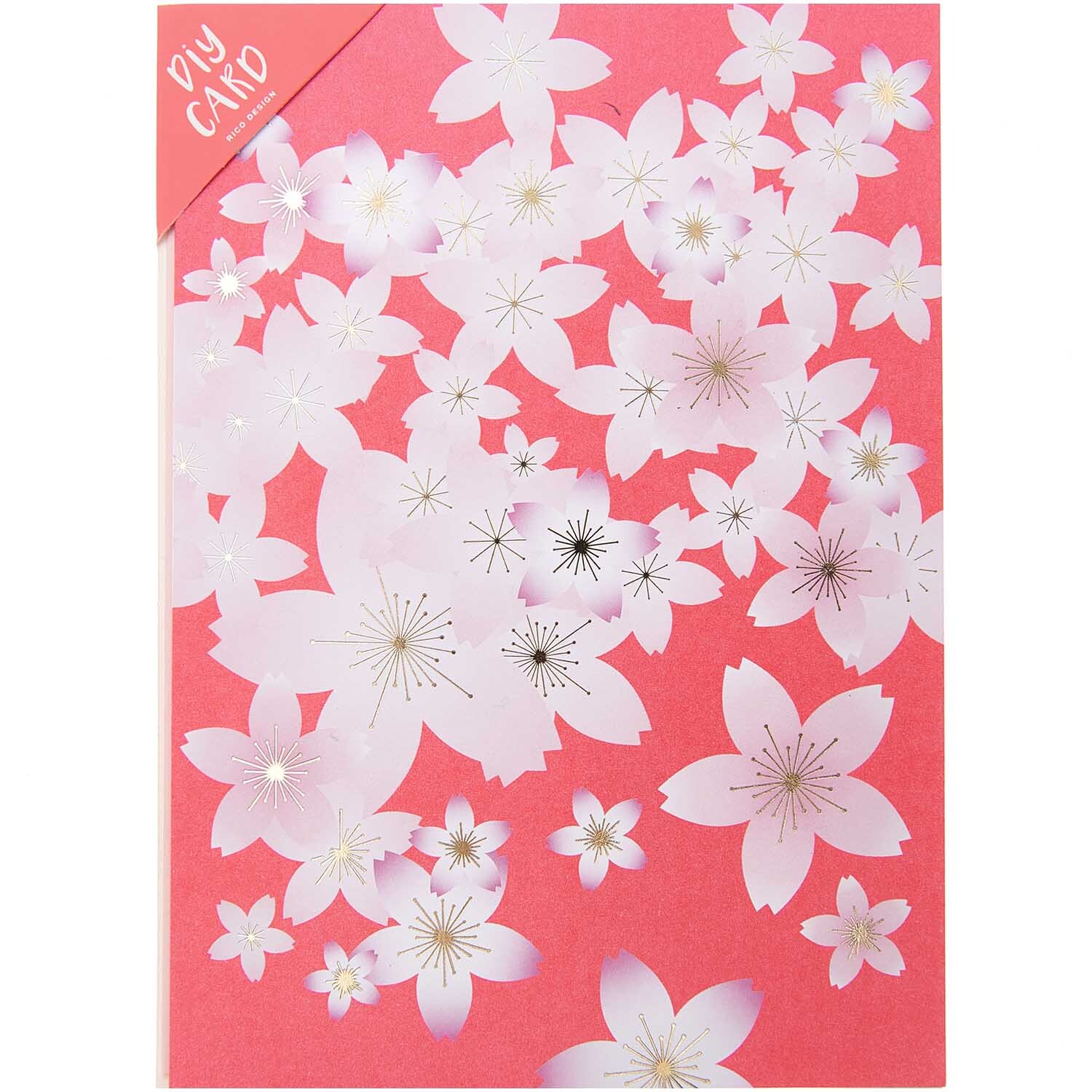 Paper Poetry Grußkartenset Kirschblüten orange von Rico Design