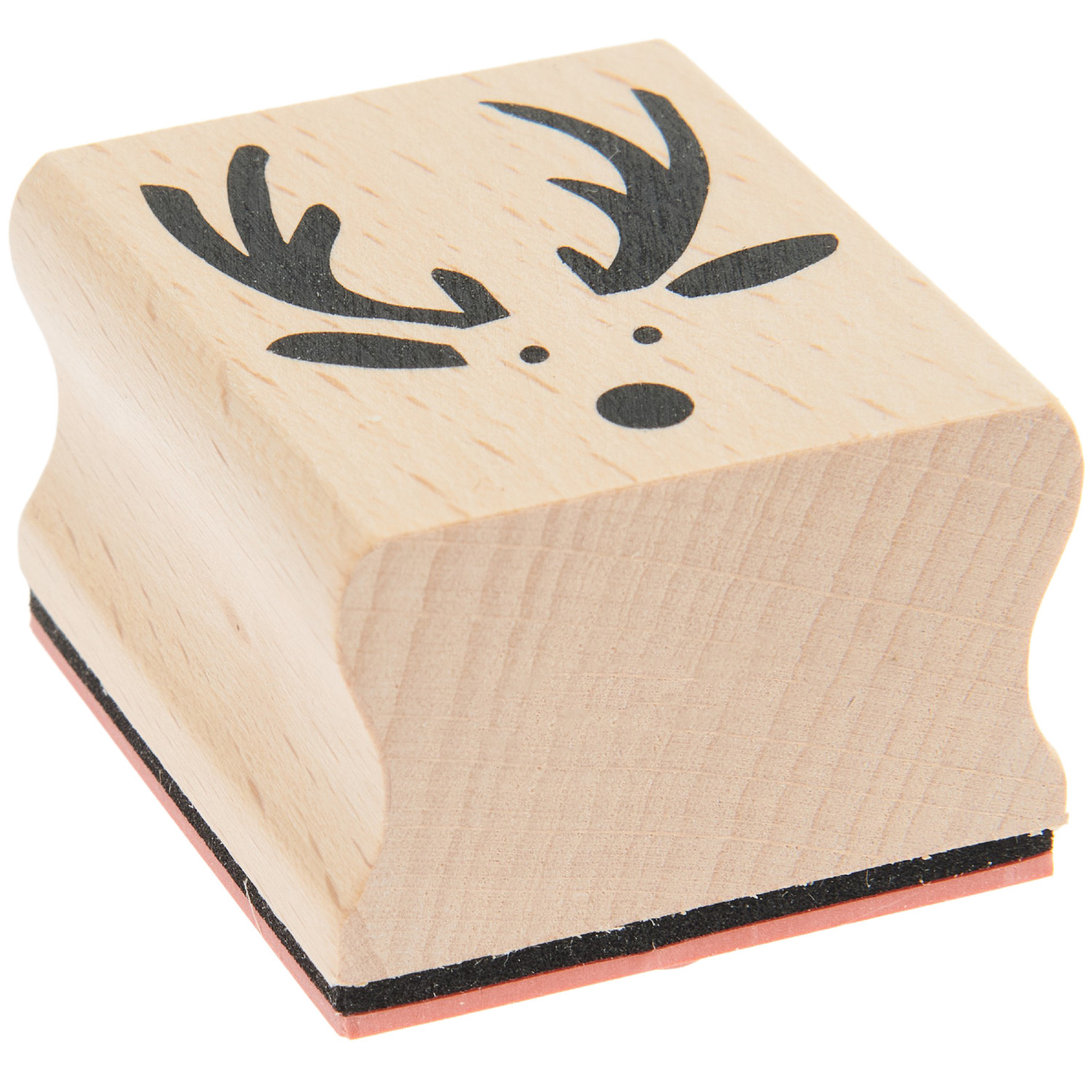 Paper Poetry Stempel Put a Bow on It Rentier zeigt ein Rentiermotiv auf einem Holzblock. Größe: 40x45mm. Ideal für kreative Projekte.