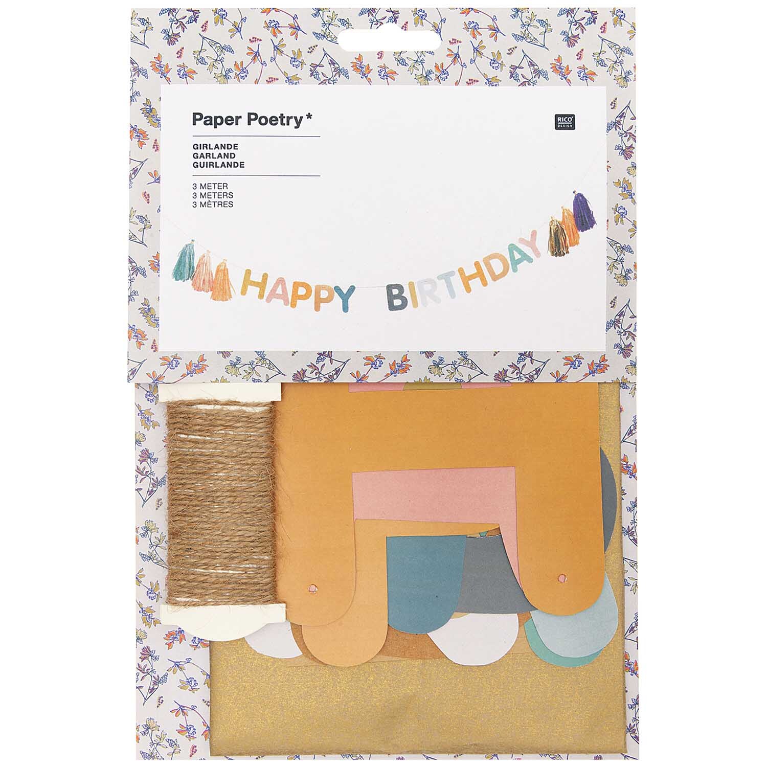 Paper Poetry DIY-Girlande Happy Birthday 3m von Rico Design