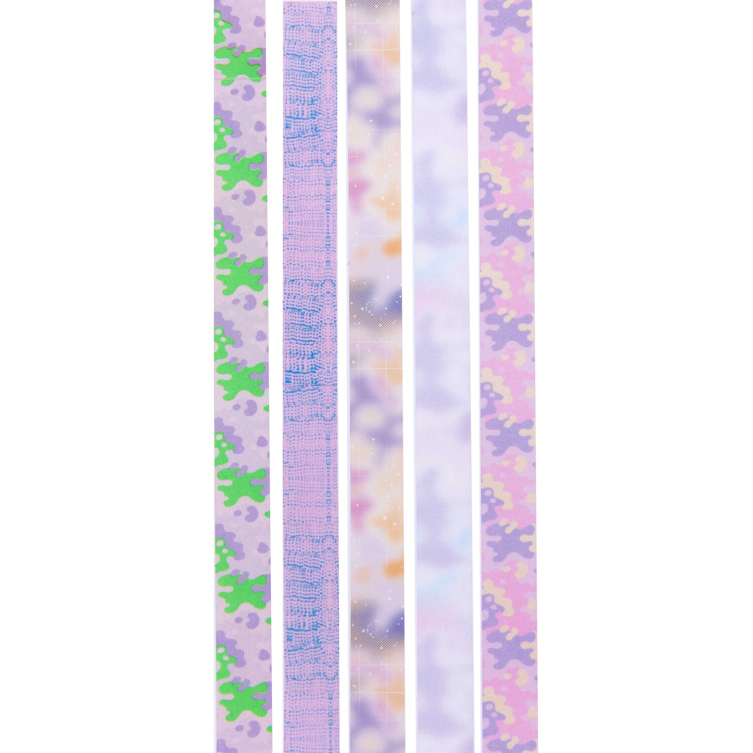 Paper Poetry Tape Set Blurry 5-teilig von Rico Design Paper Poetry Tape Set Blurry, 5-teilig, zeigt bunte, verschwommene Muster in Pastelltönen von Rico Design.