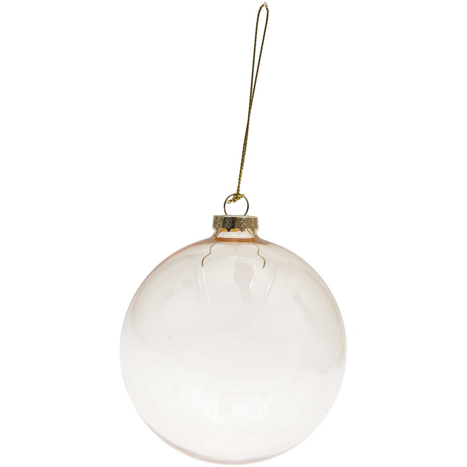 Glaskugel Baumschmuck transparent-gold 10cm von Rico Design, elegant und schlicht, ideal für festliche Dekorationen.