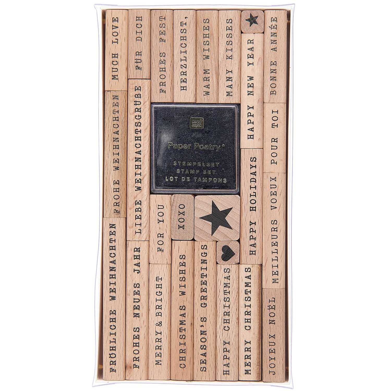 Paper Poetry XL Stempelset Merry Christmas Typewriter 27-teilig von Rico Design