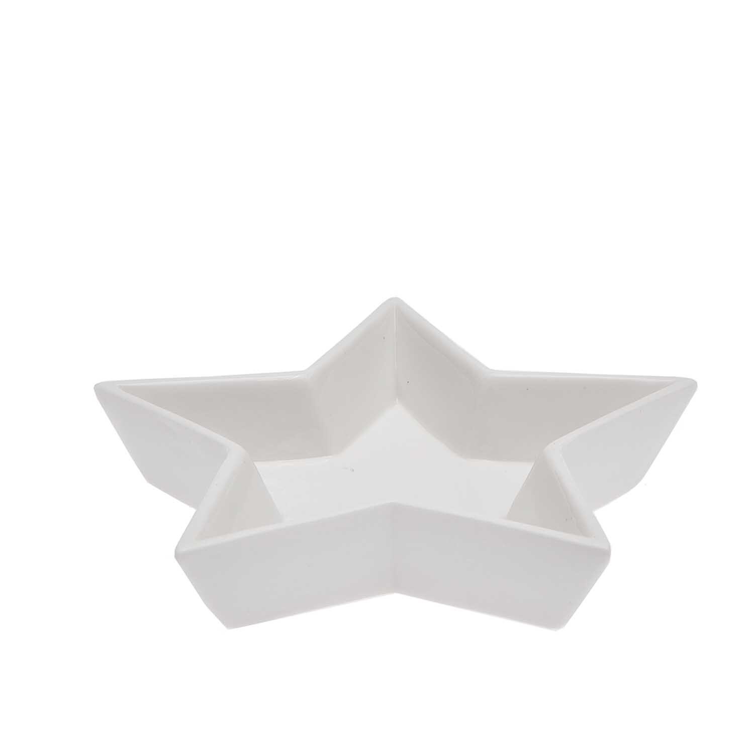 Porzellanteller Stern weiß 14,5x14,5cm von Rico Design