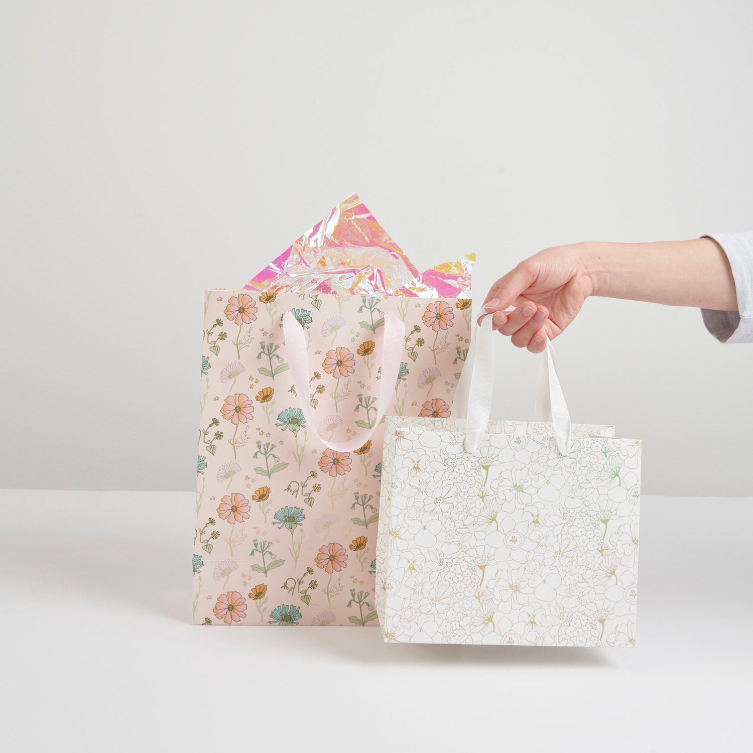 Geschenktüte Blumen Rosa 26x32x12cm von Rico Design