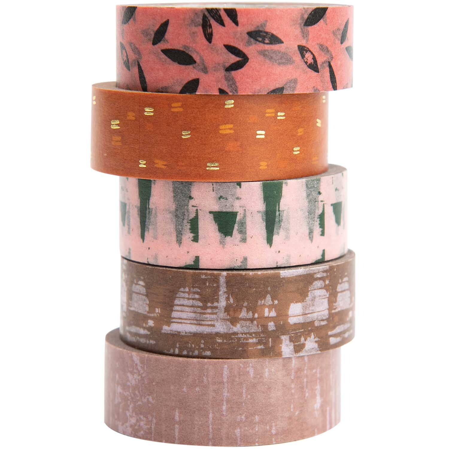 Paper Poetry Tape Set Struktur, 5-teilig, mehrfarbig. Dekorative Klebebänder von Rico Design.