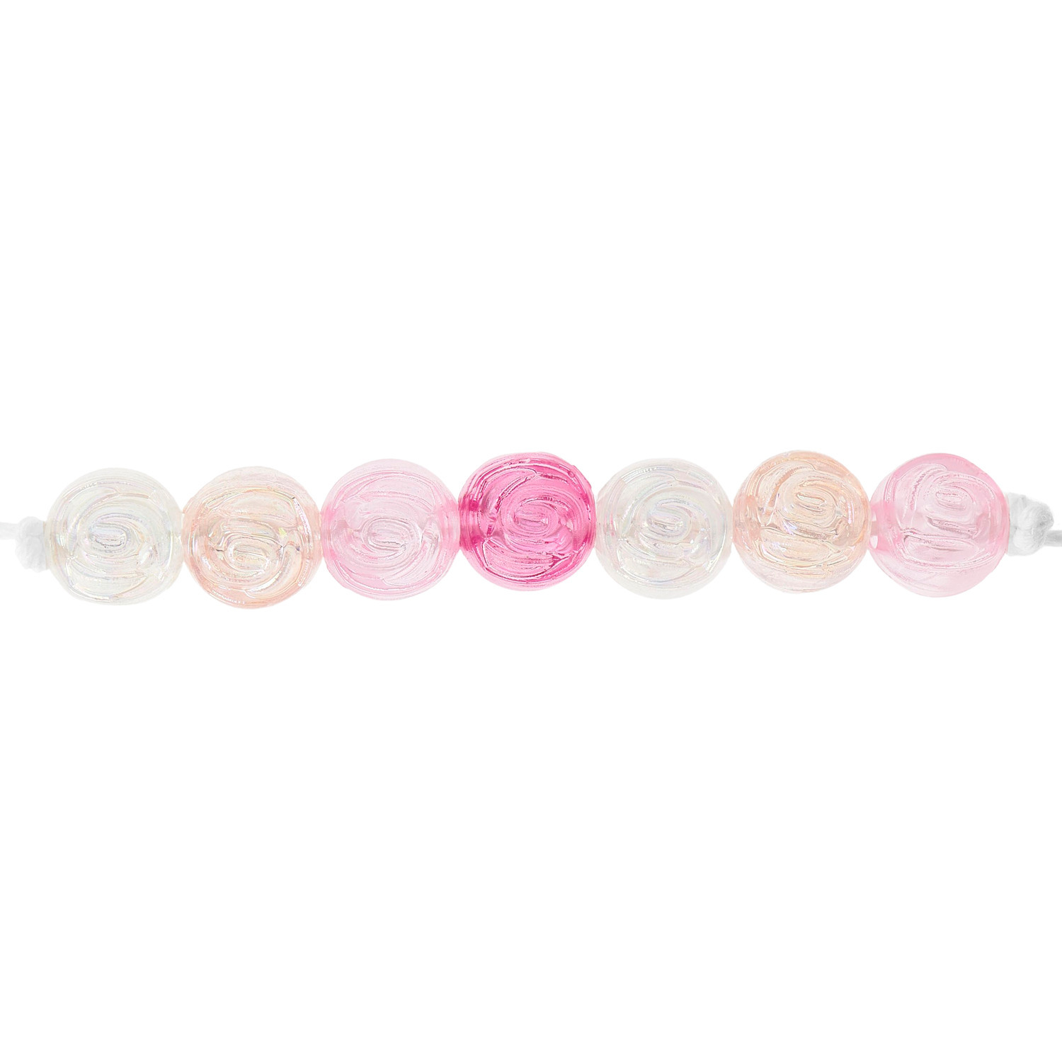 itoshii Rosen Perlen in irisierendem Pink und Transparent von Rico Design, 9x8mm, 30 Stück.