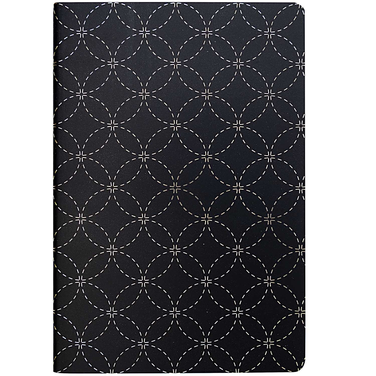 Paper Poetry Notizbuch mit grafischem Muster in Schwarz, A5, punktkariert, 40 Seiten, 2er-Set.