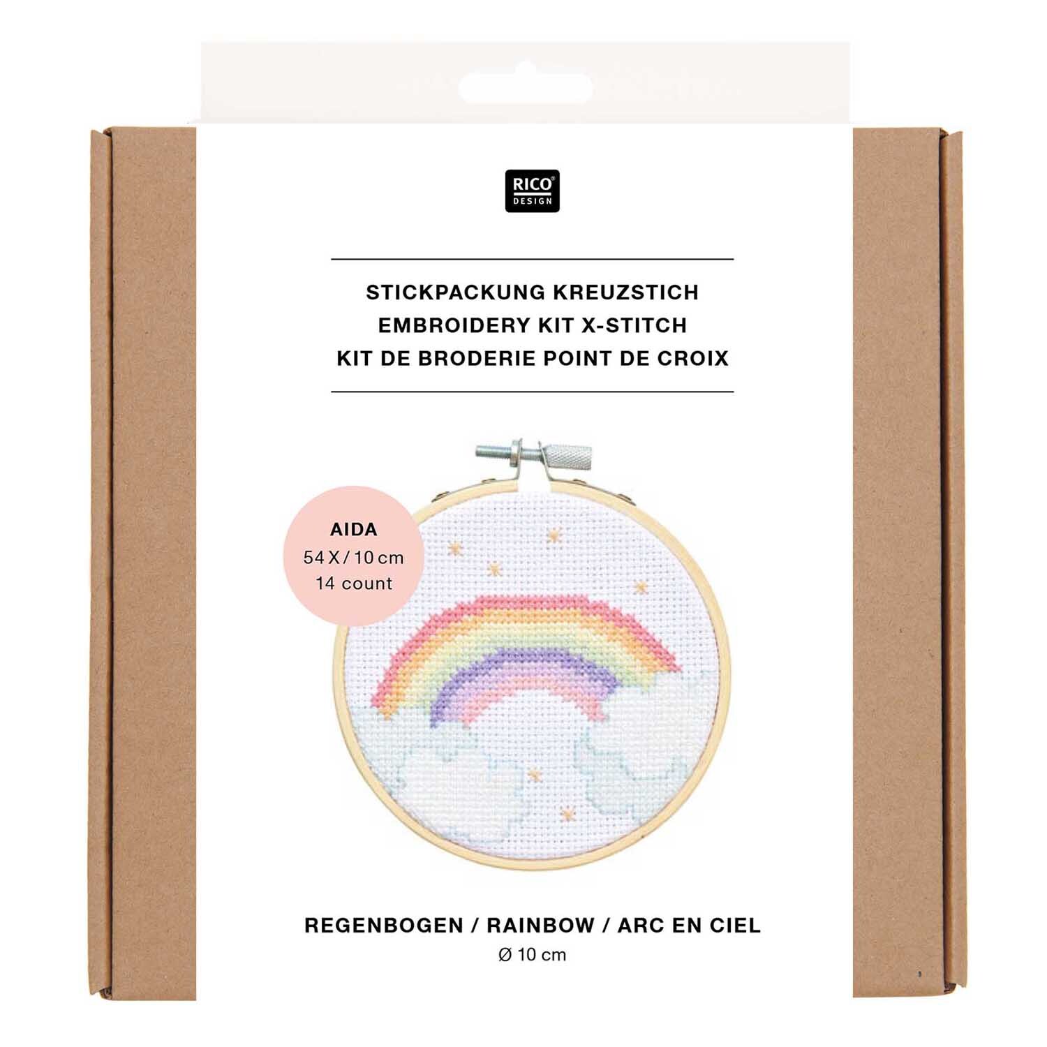 Kit de broderie Mini Kit Image Arc-en-ciel Ø10 cm from Rico Design