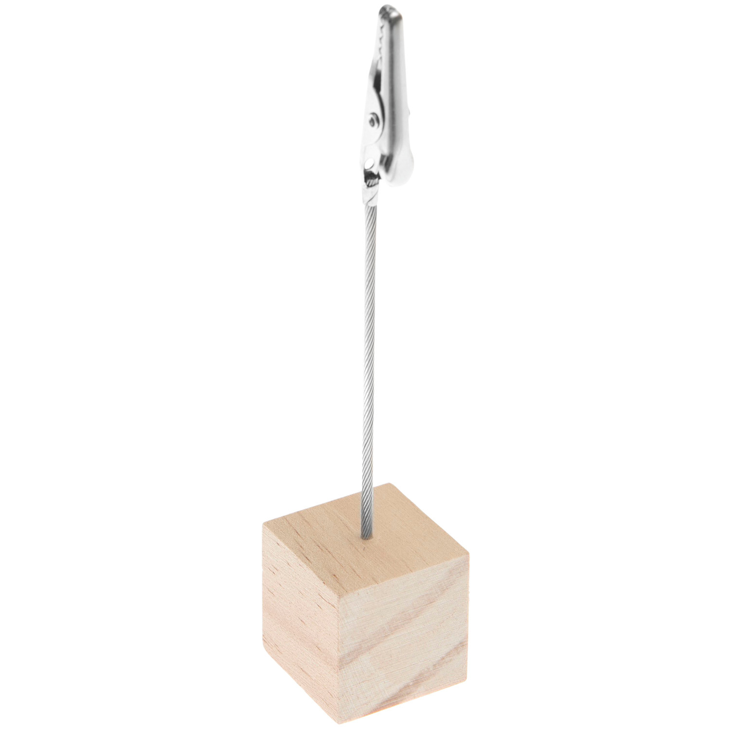 Fotohalter mit Klammer Würfel von Rico Design: Holzwürfel mit Metallklammer, ideal für Fotos.