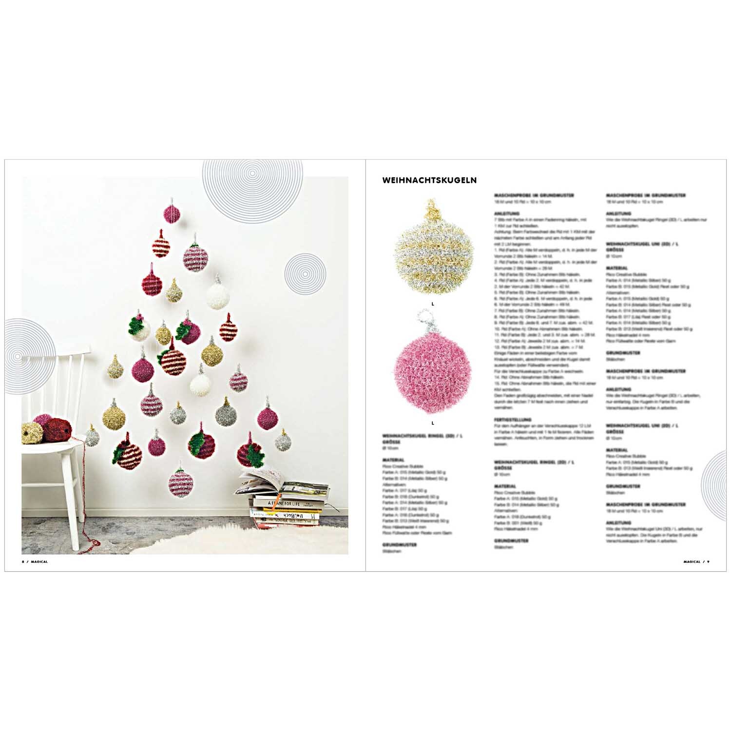 Creative Bubble - Magical X-MAS: Wanddekoration aus bunten Weihnachtskugeln in Baumform, ideal für festliche Gestaltung.