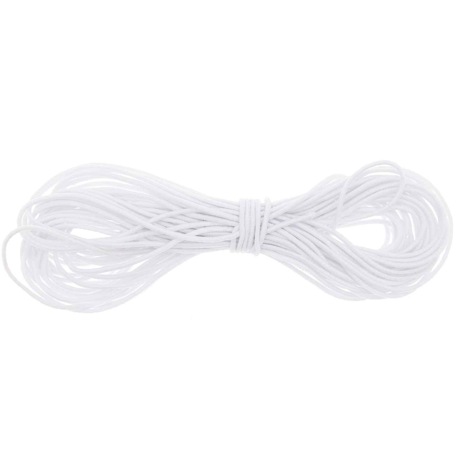 Hutgummi 1mm weiß 5m von Rico Design, aufgerollt und bereit für vielseitige Nähprojekte.