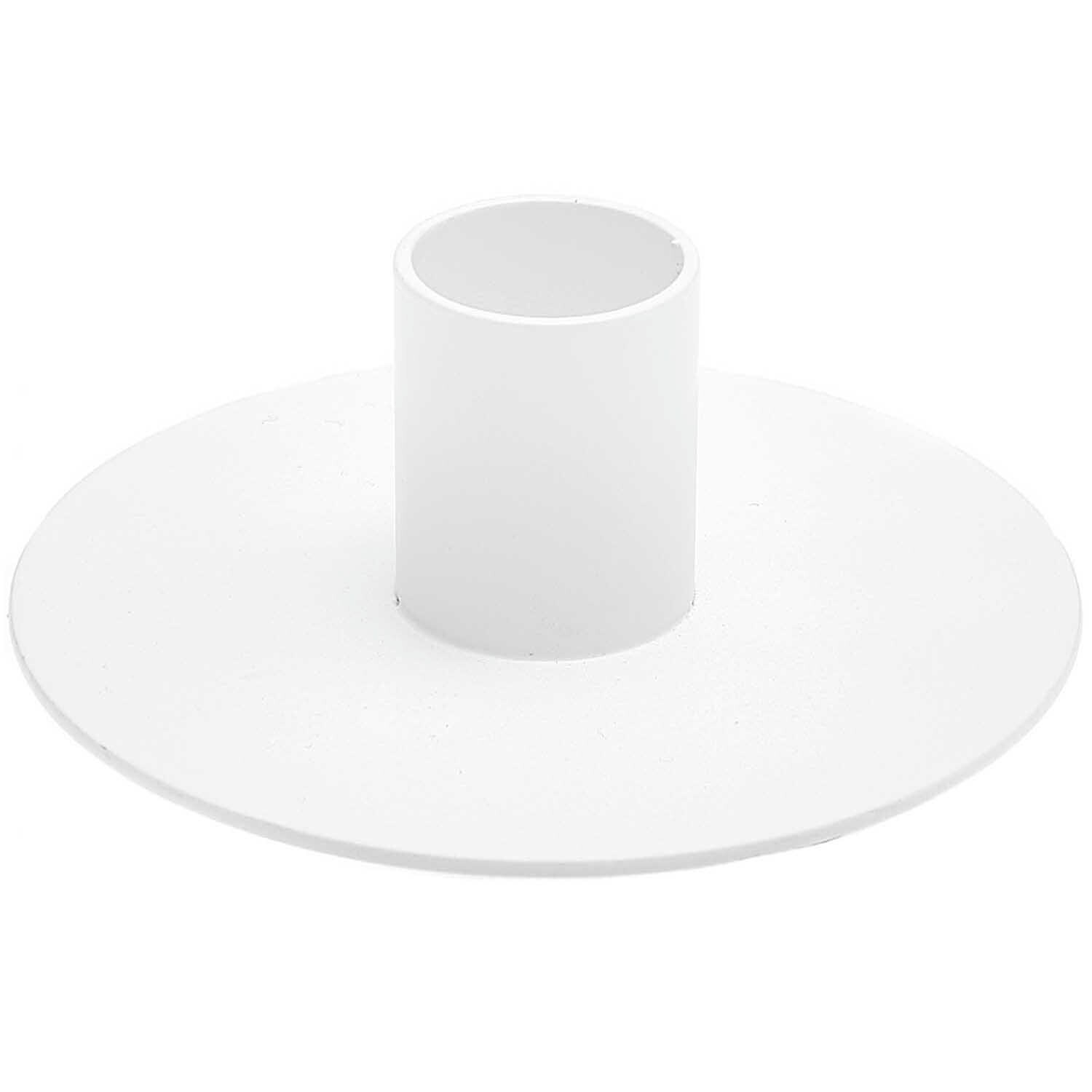 Kerzenständer weiß von Rico Design: Moderner, schlichter Kerzenhalter in Weiß mit rundem Sockel.