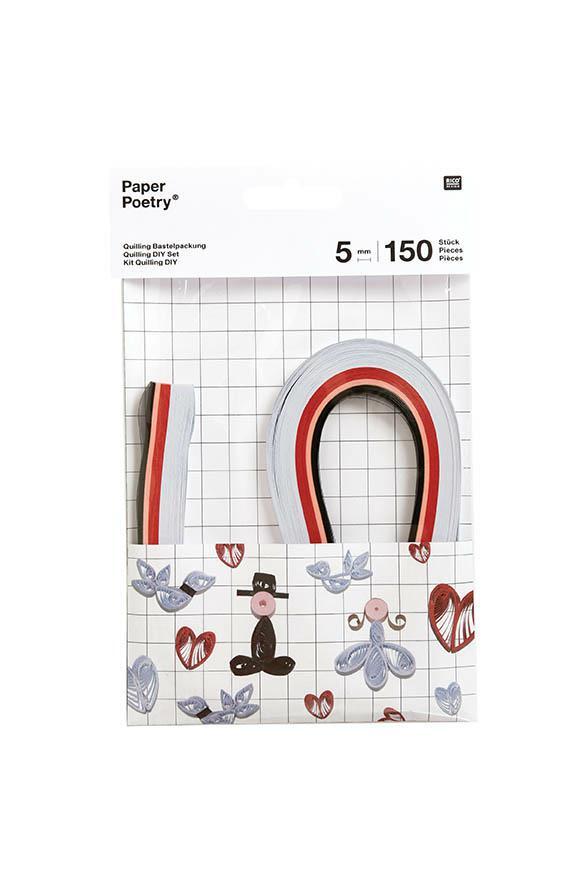 Paper Poetry Quilling Bastelset Hochzeit 5mm 150 Stück von Rico Design
