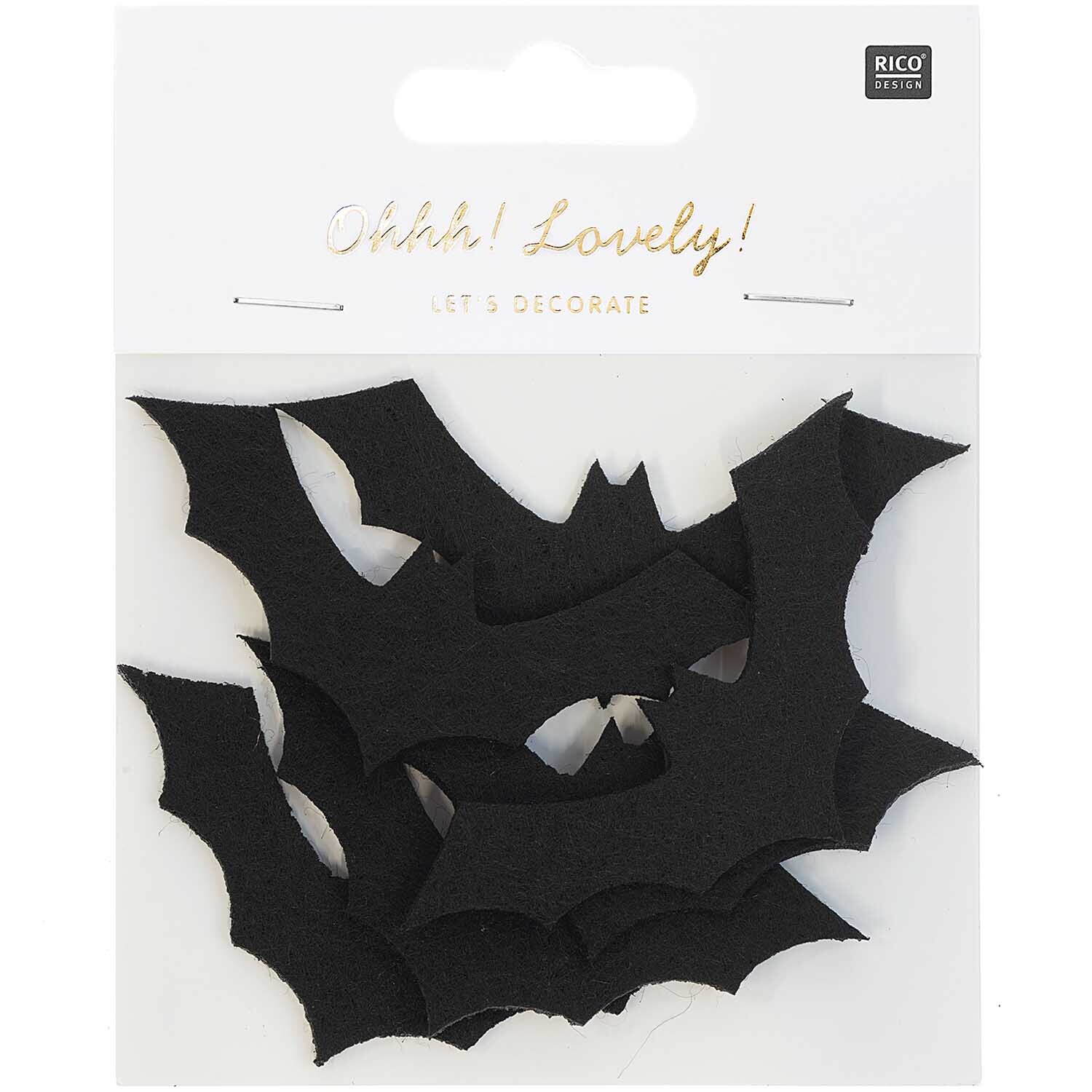 Filzstreu Fledermaus schwarz 6 Stück von Rico Design