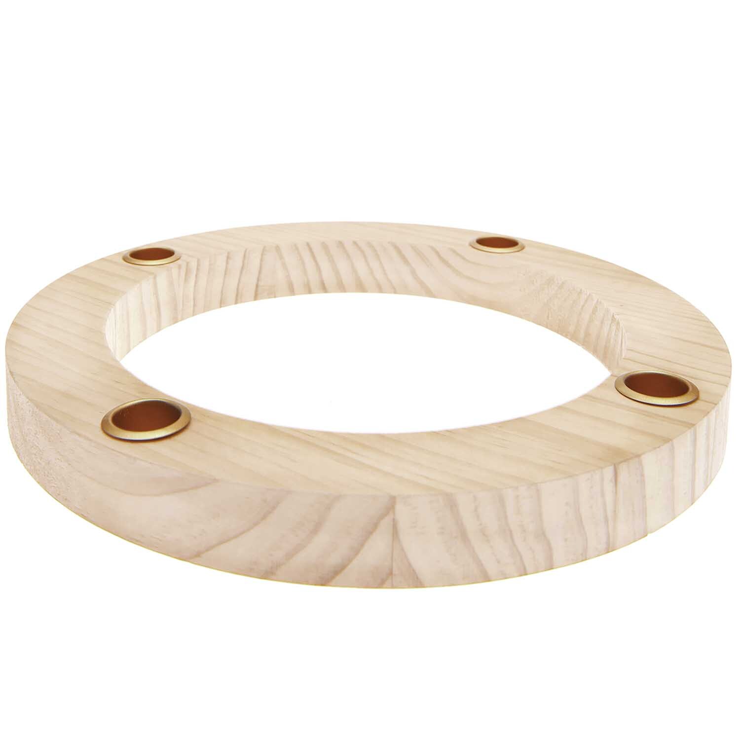 Adventskranz Holz natur Größe 30x30x3cm von Rico Design Adventskranz Holz natur von Rico Design: Runder Holzkranz mit vier Kerzenhaltern, ideal für festliche Dekorationen.